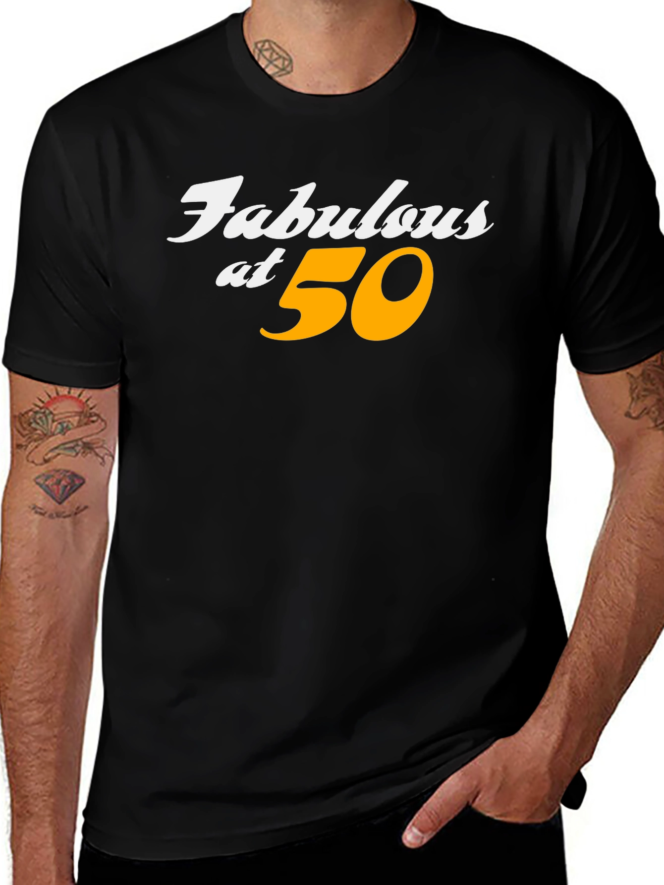 Variant 21 of Fabulous at 50 Black Cotton T-Shirt