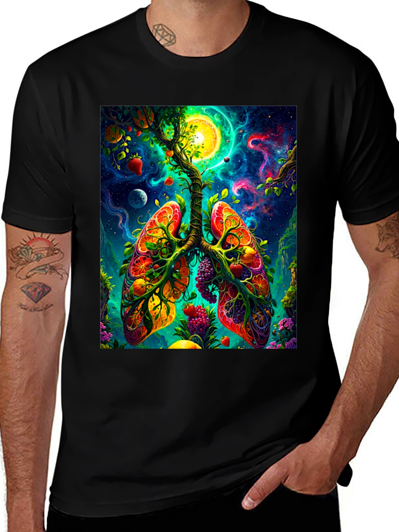 Variant 7 of Lungs Tree T-Shirt: Unique Nature Design Tee