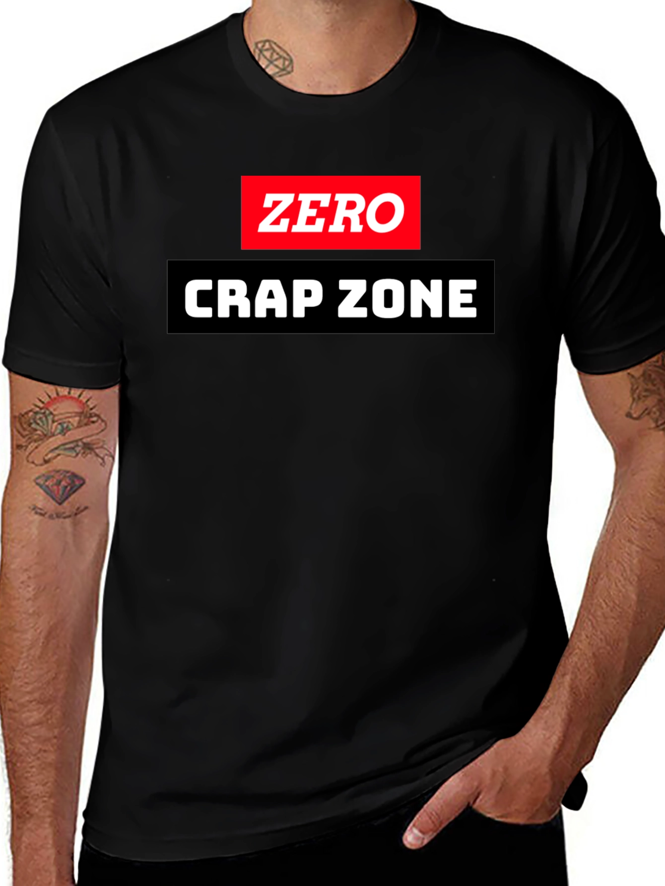 Variant 9 of Zero Crap Zone Graphic T-Shirt