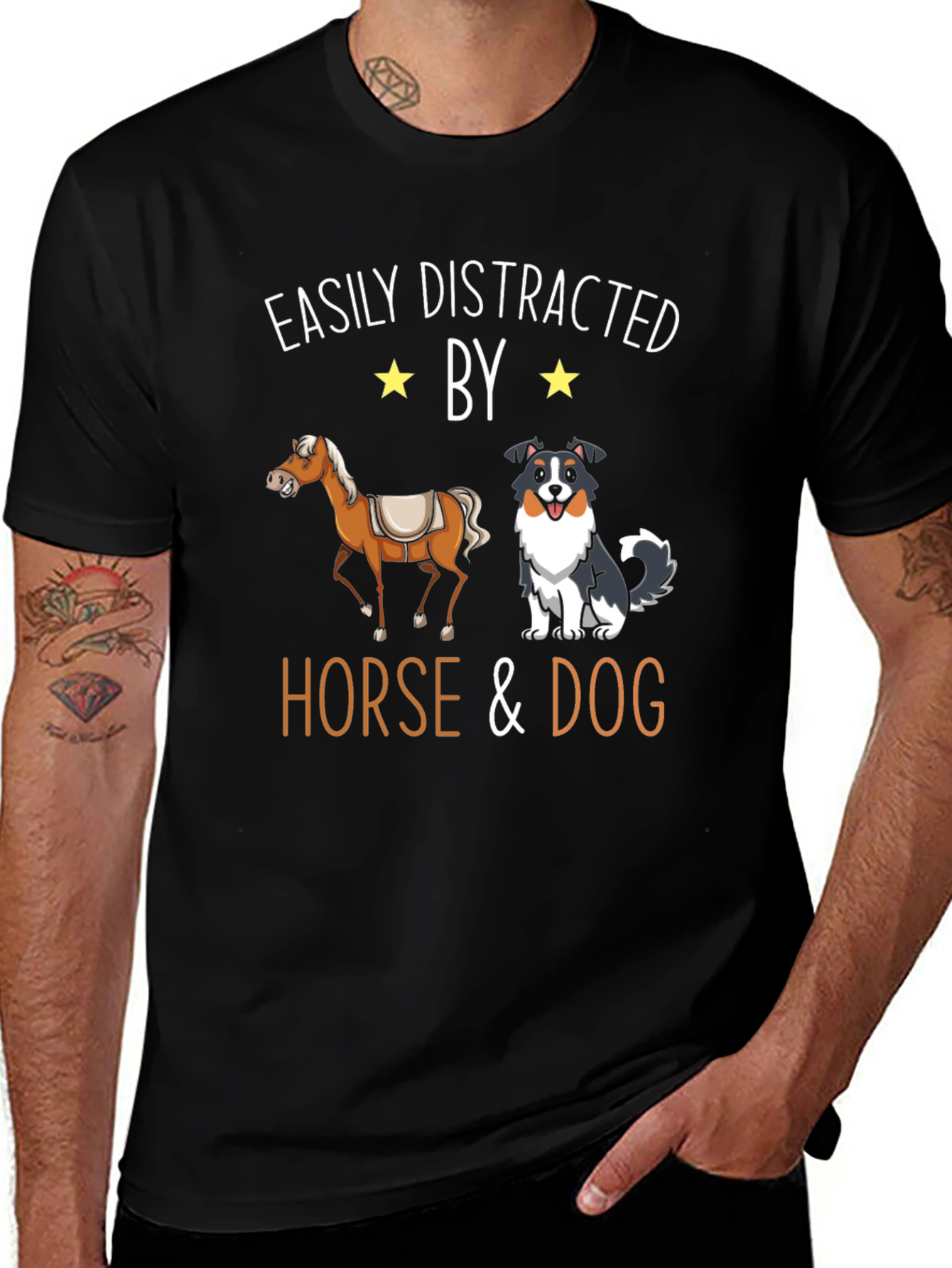 Variant 27 of Easily Distracted by Horse & Dog T-Shirt