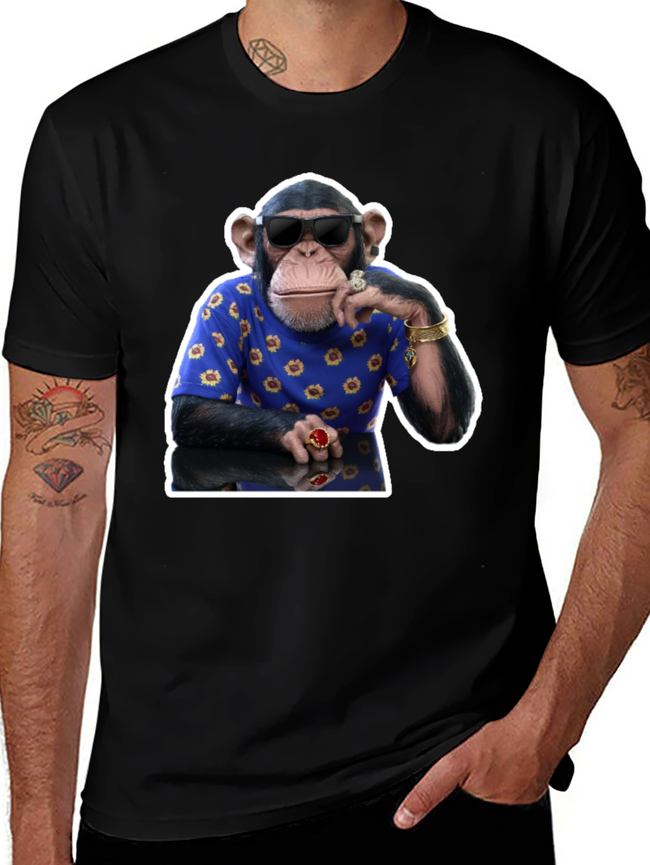 Variant 6 of Chimp Boss Graphic Tee - Black Crew Neck