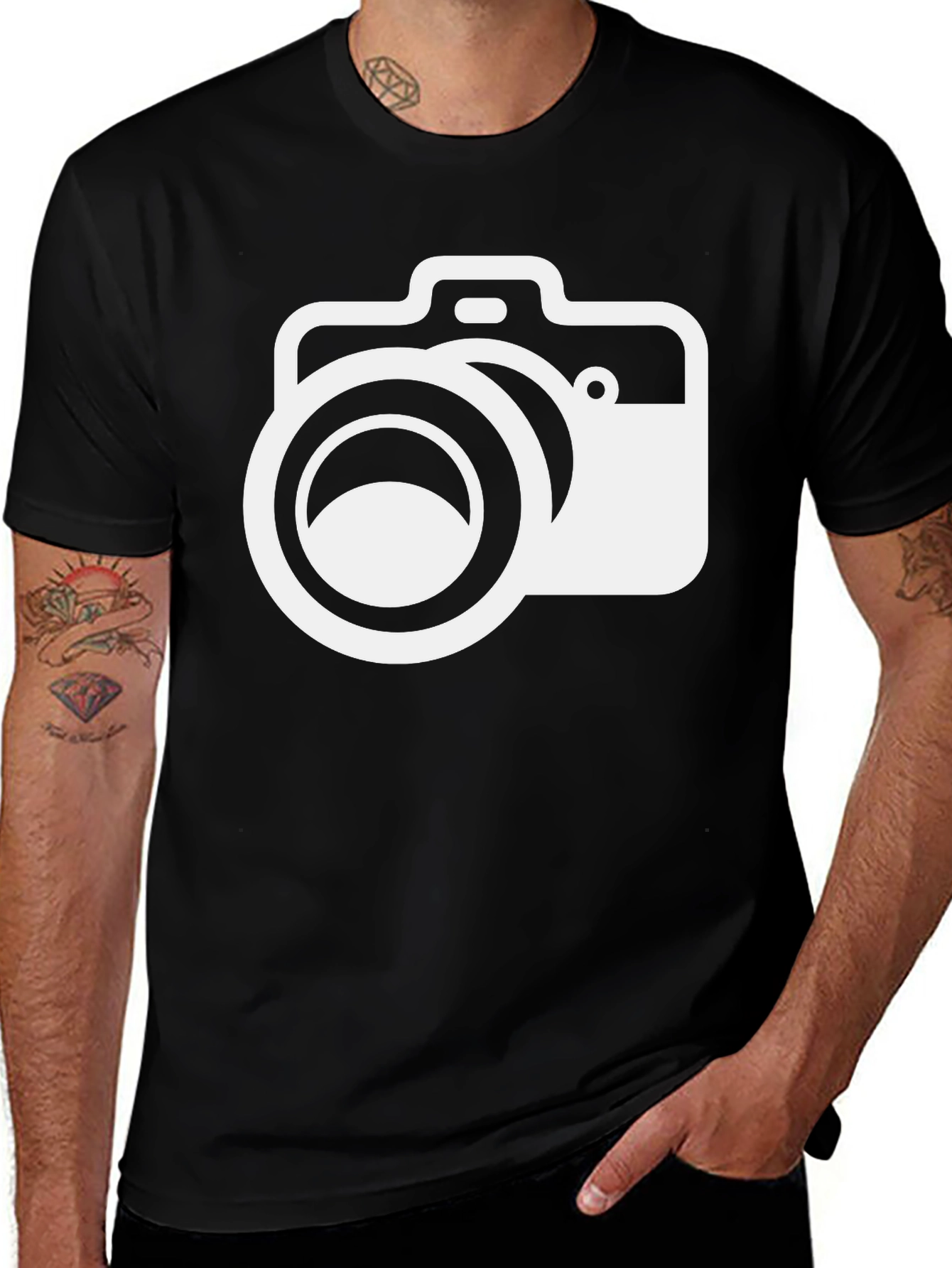 Variant 21 of Camera Graphic Black T-Shirt