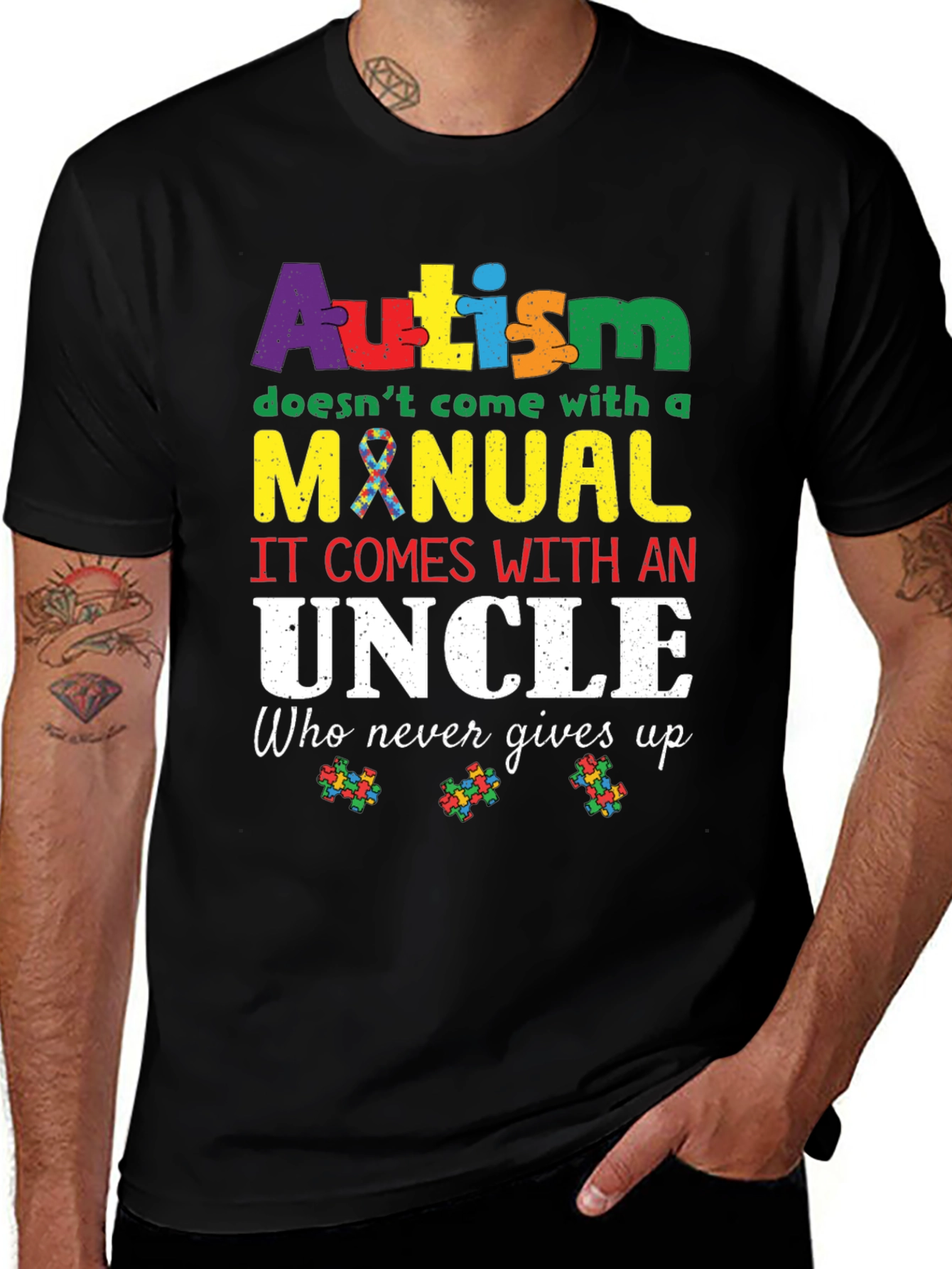 Variant 22 of Autism Awareness Uncle T-Shirt