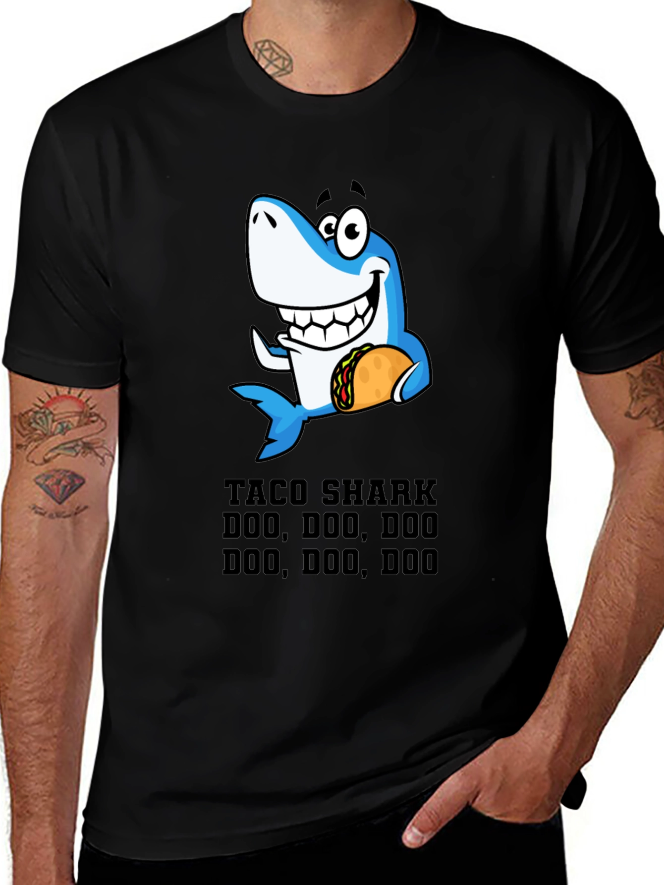 Taco Shark Doo Doo Funny Graphic Tee