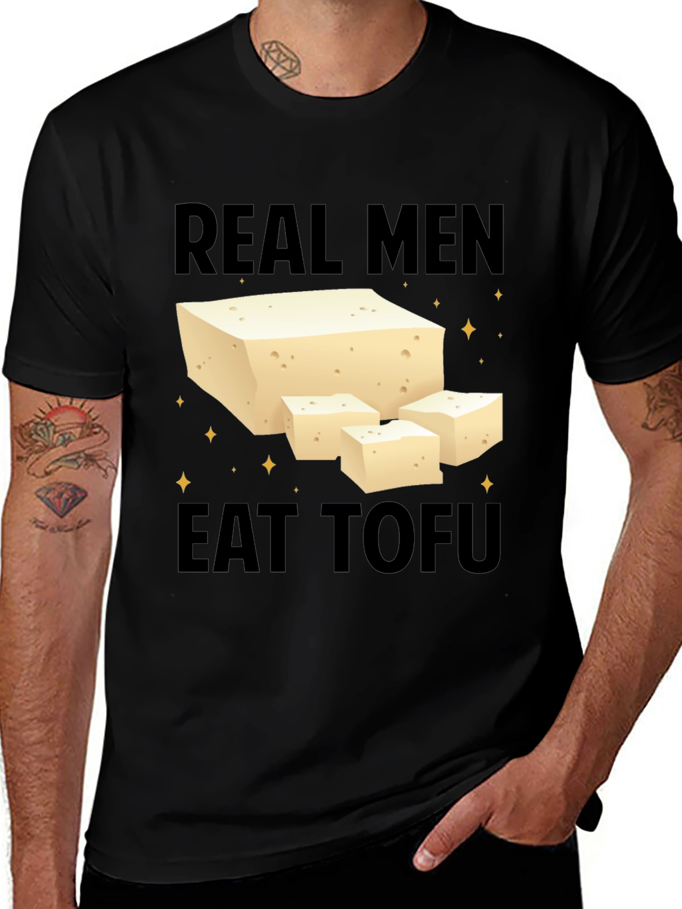 Real Men Eat Tofu Graphic Tee - Vegan Statement Shirt