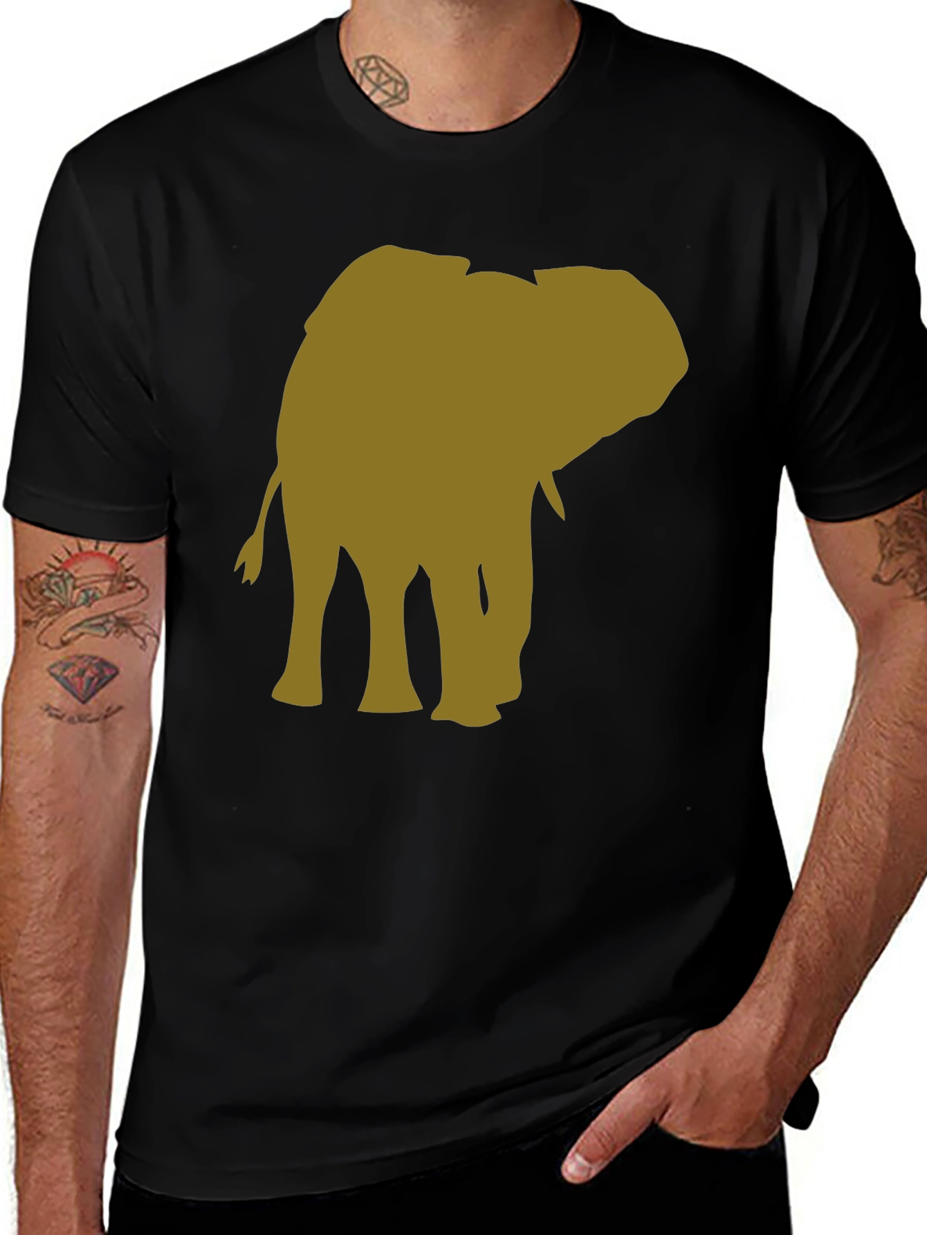 Variant 26 of Elephant Graphic T-Shirt - Black