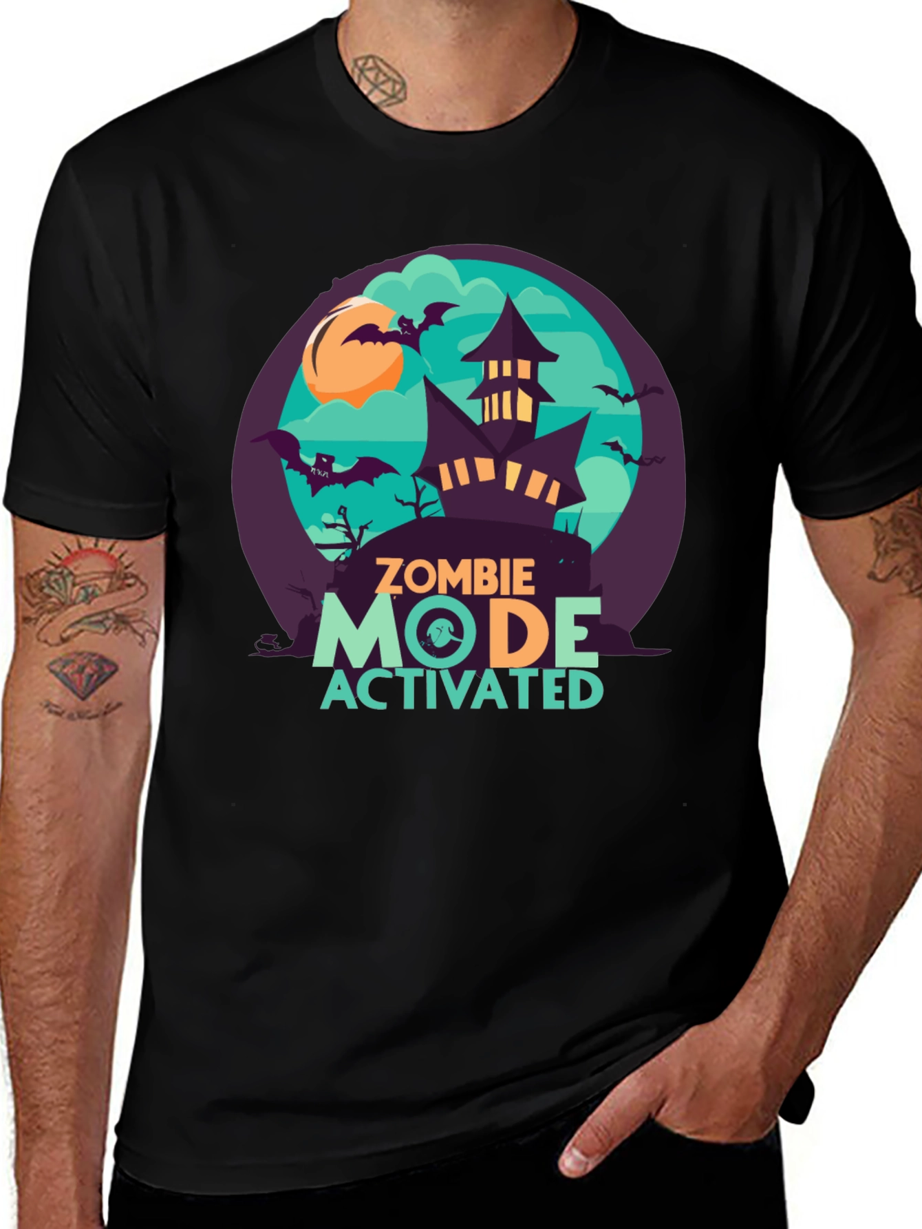 Variant 16 of Zombie Mode Activated Graphic Tee - Halloween