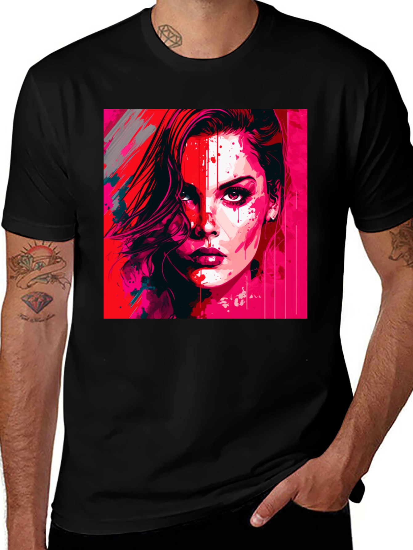 Variant 24 of Vibrant Woman Graphic Tee - Modern Art Shirt