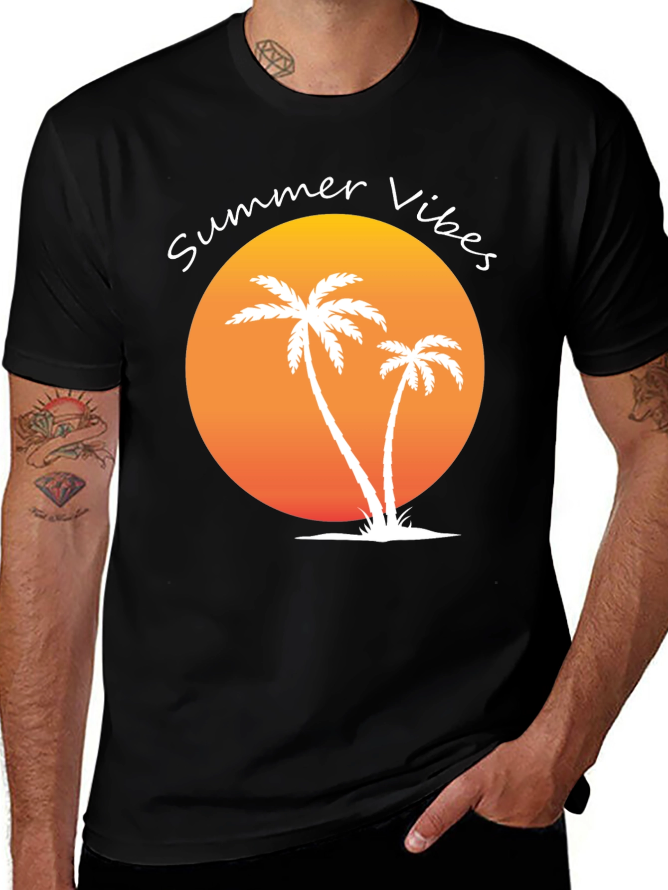 Variant 30 of Summer Vibes Palm Tree Graphic Tee