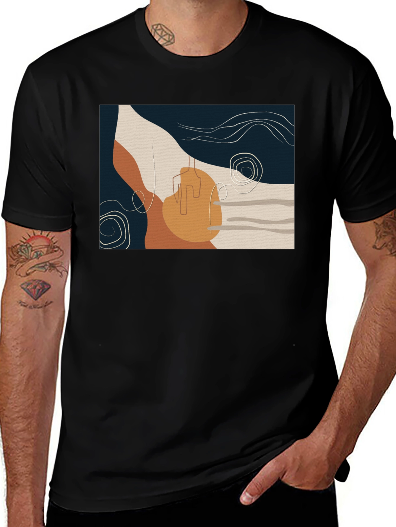 Variant 24 of Abstract Art Graphic Tee - Modern Design