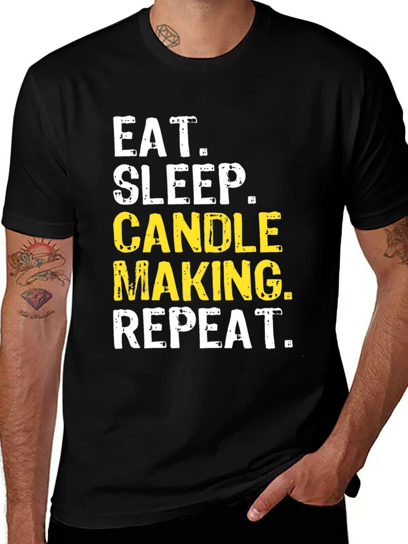 Variant 21 of Eat Sleep Candle Making Repeat Black T-Shirt