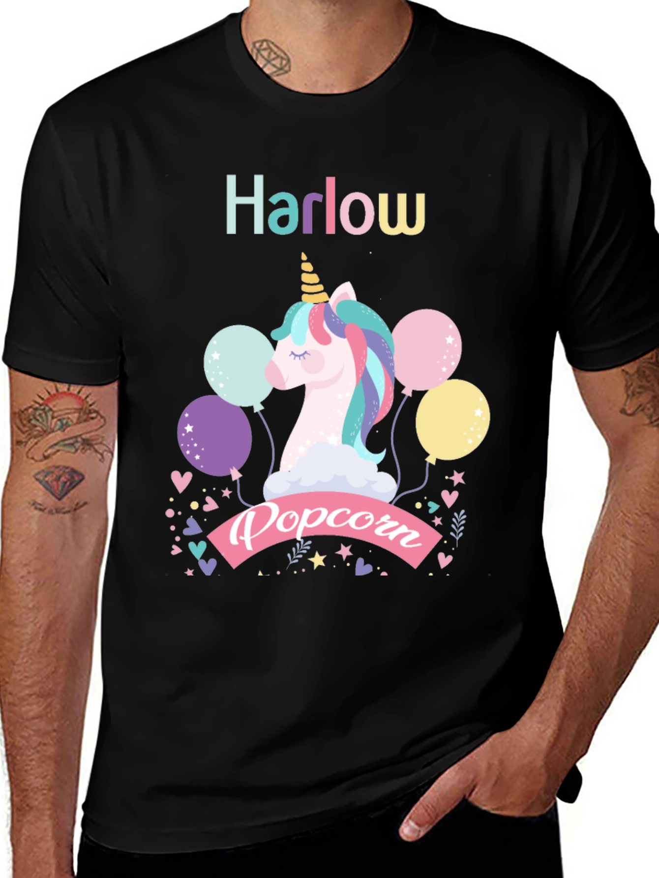 Variant 5 of Harlow Popcorn Unicorn Graphic T-Shirt