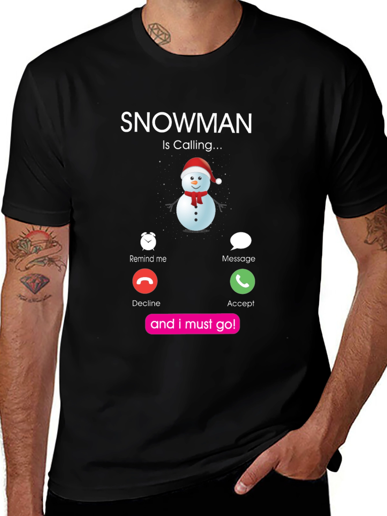 Variant 30 of Snowman Calling Graphic T-Shirt
