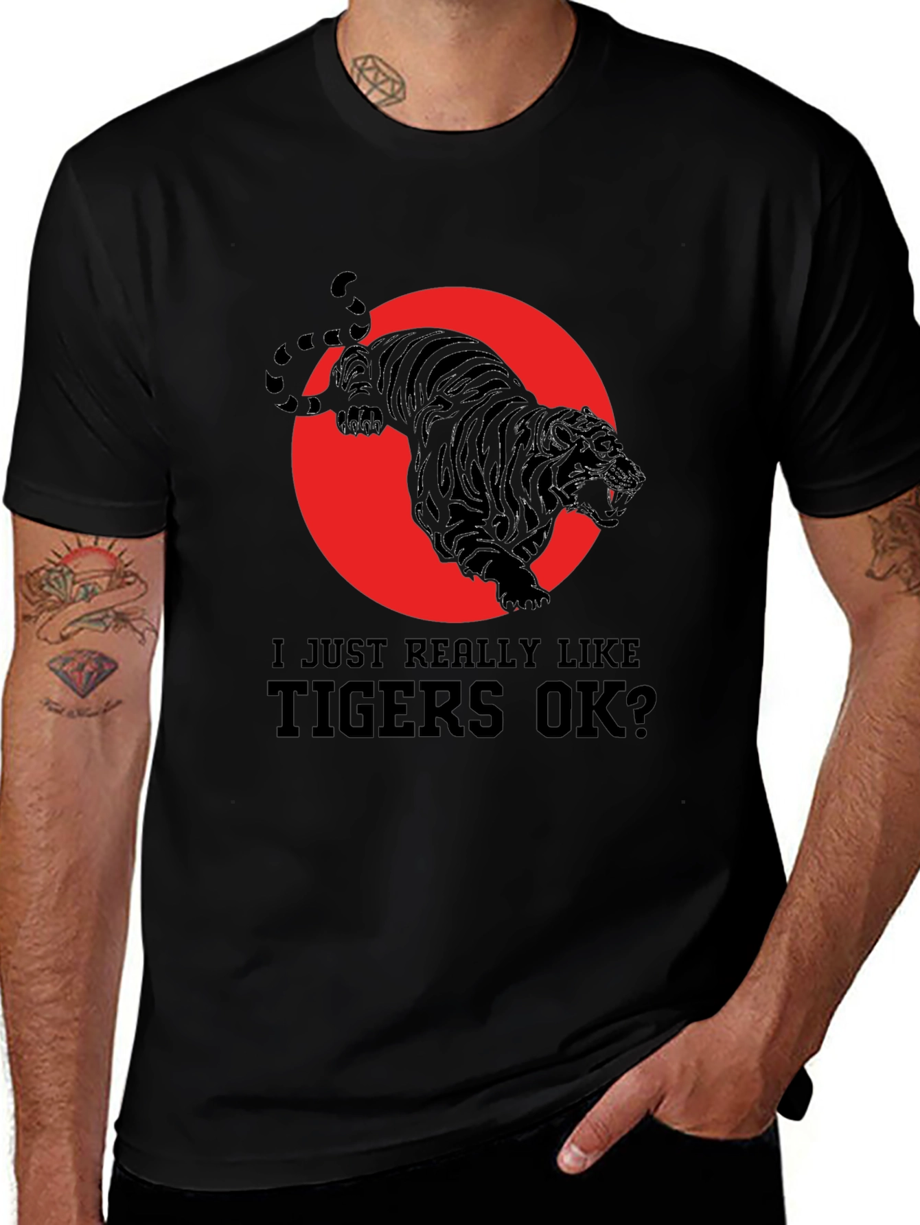 Variant 6 of Tiger Graphic Tee - I Just Really Like Tigers OK? T-Shirt