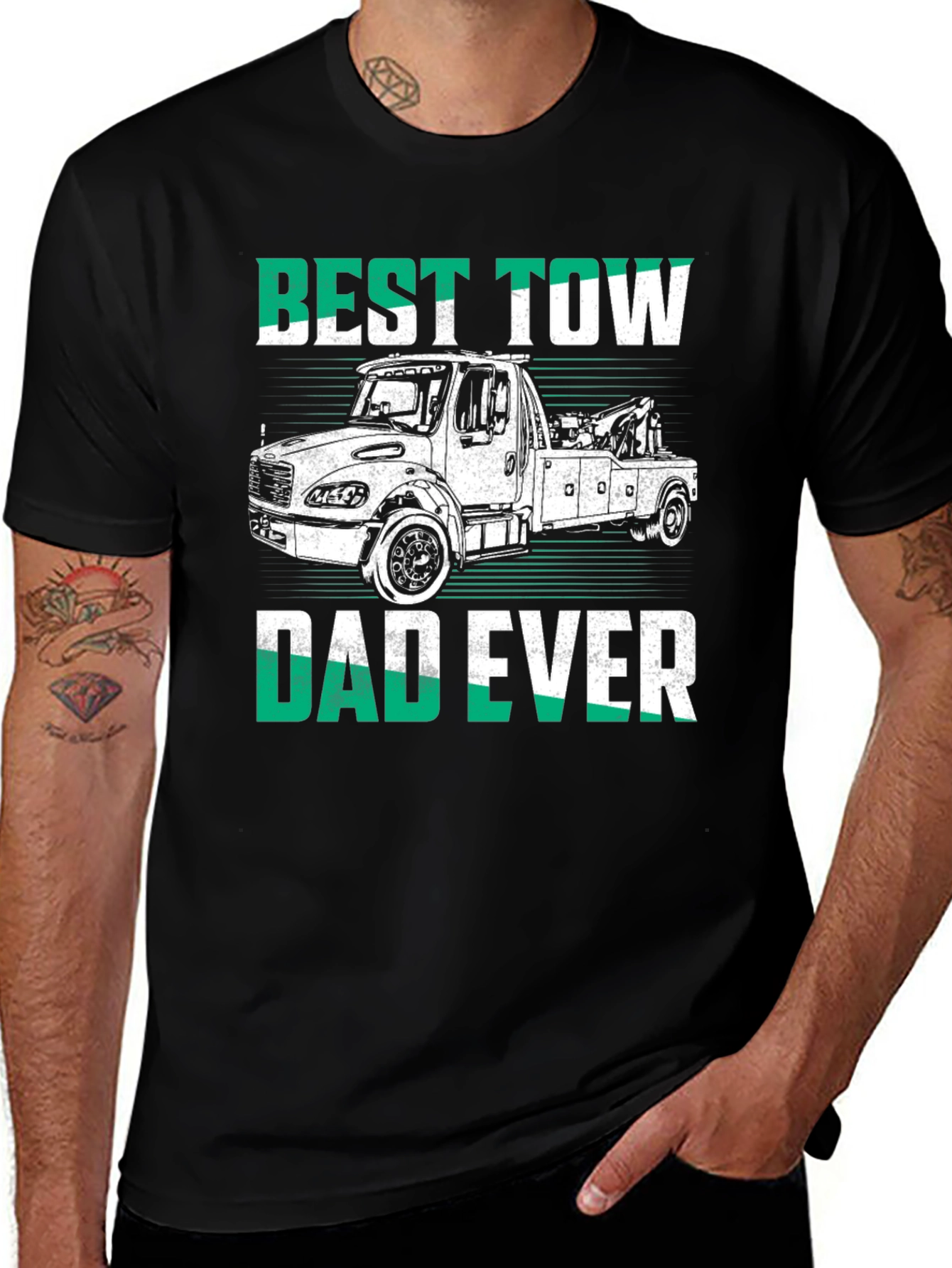 Variant 11 of Best Tow Dad Ever T-Shirt - Black