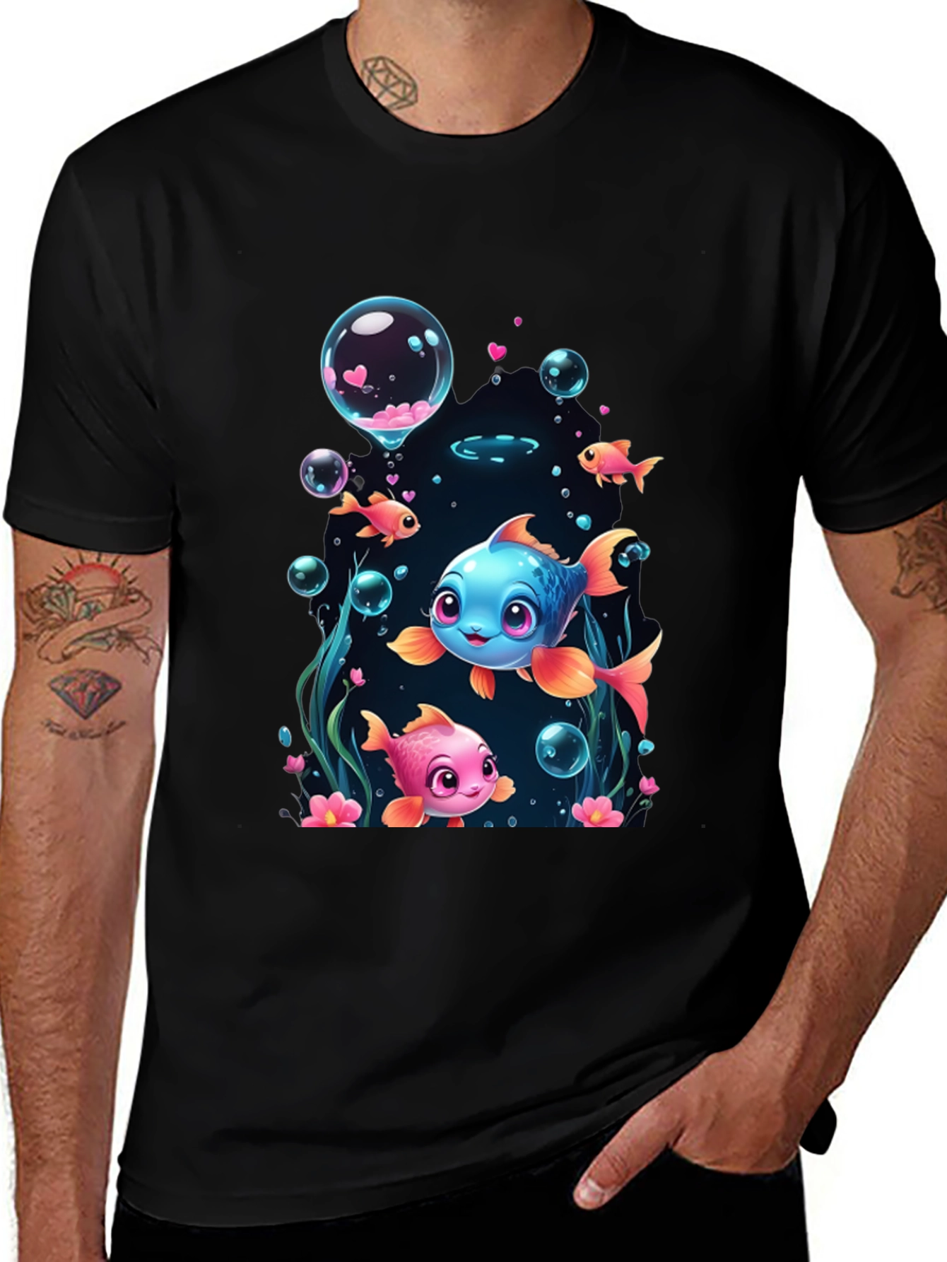 Variant 21 of Cute Fish Graphic T-Shirt - Fun Undersea Design