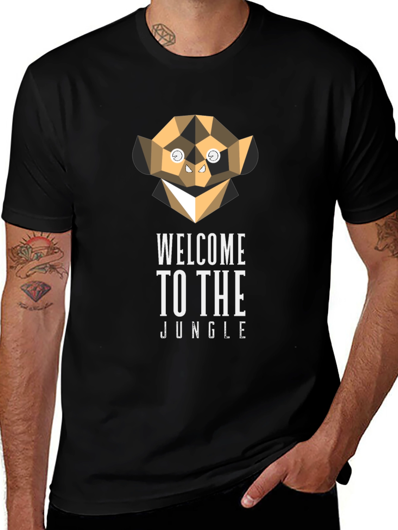 Variant 25 of Welcome To The Jungle Graphic Tee - Men's Black T-Shirt