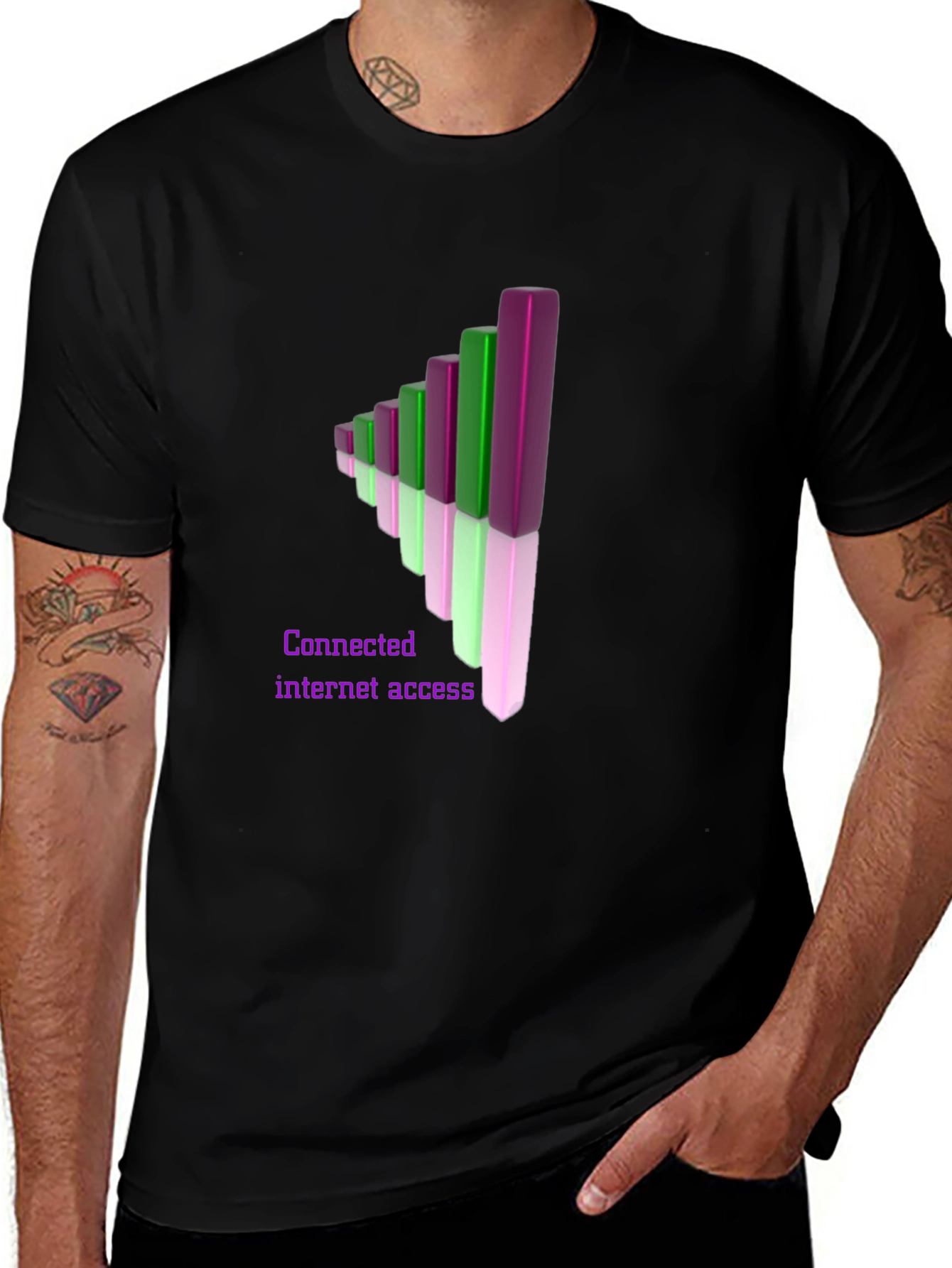 Connected Internet Access Black T-Shirt