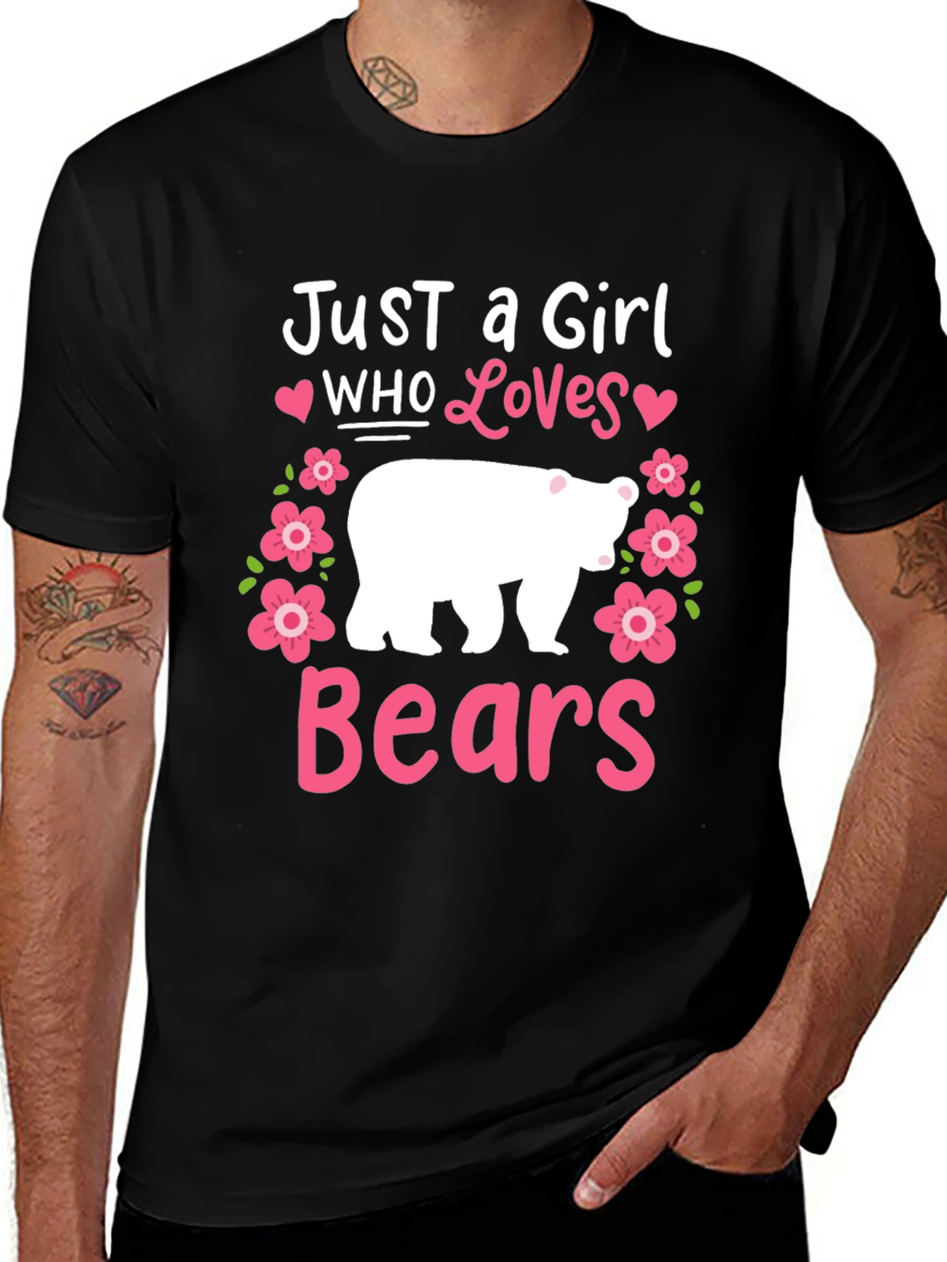 Variant 17 of Just a Girl Who Loves Bears T-Shirt - Floral Bear Lover Tee