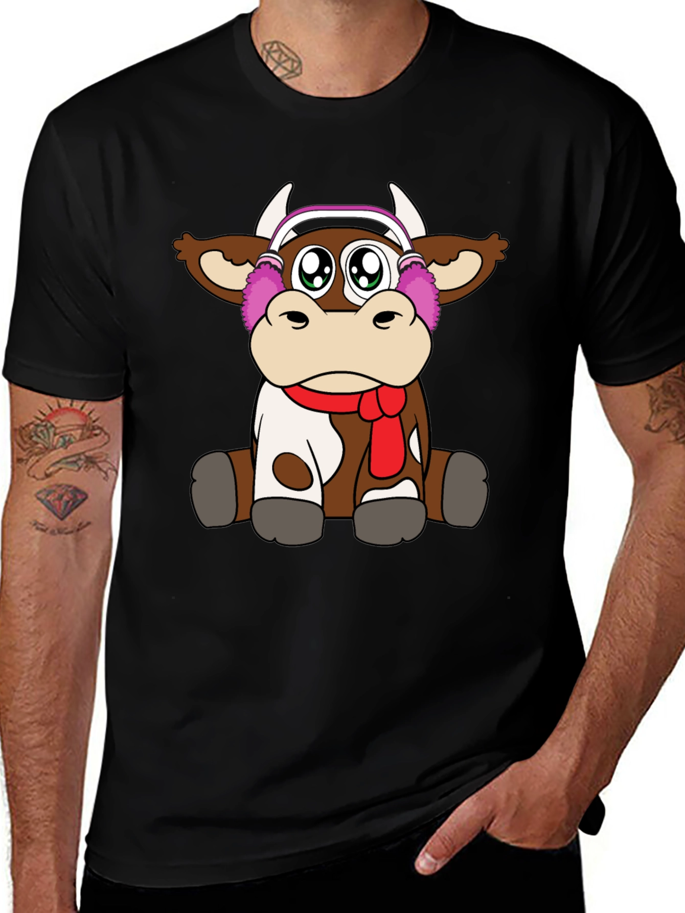 Variant 30 of Cute Cartoon Cow Graphic Tee