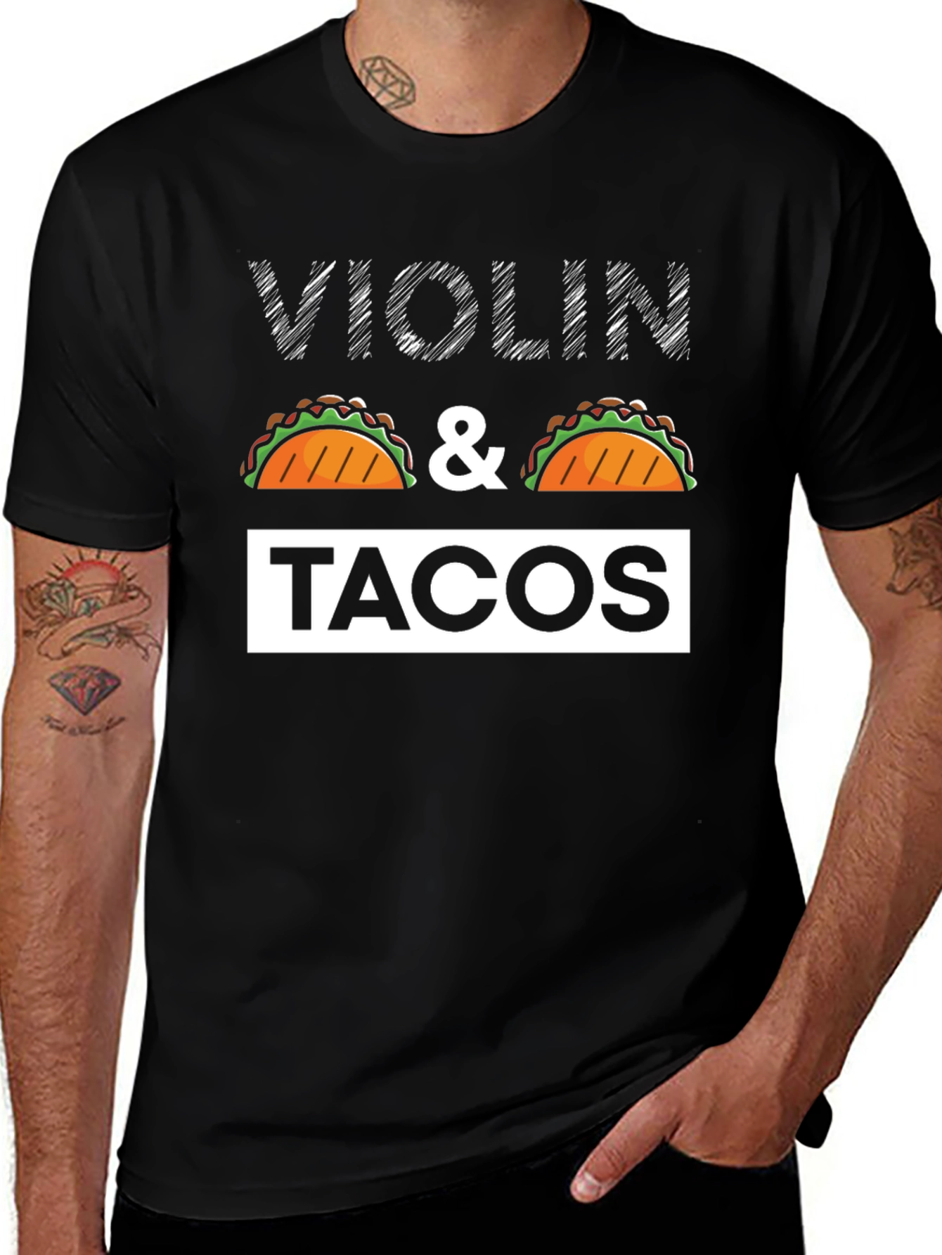 Variant 17 of Violin & Tacos Graphic Tee