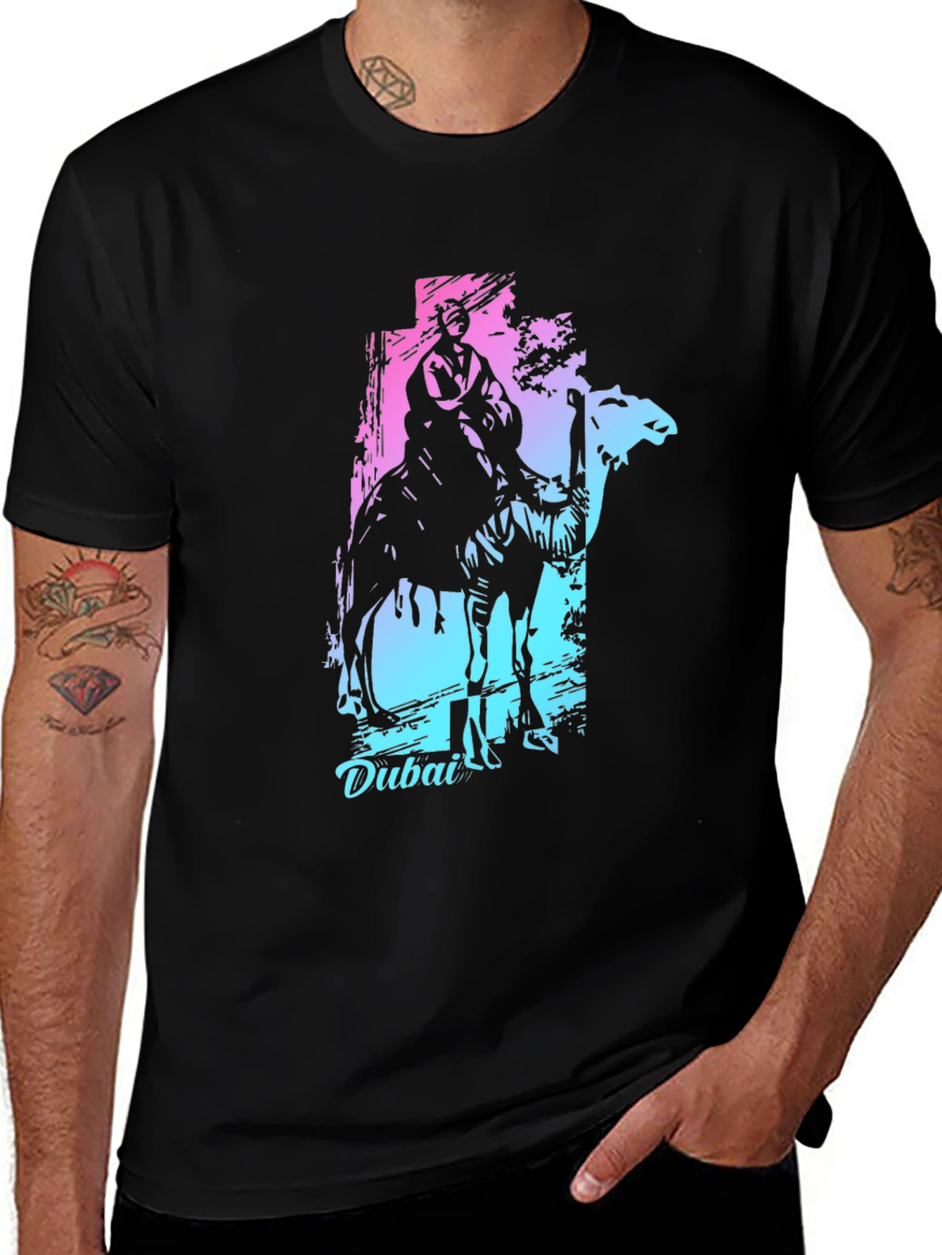 Dubai Camel Ride Graphic Tee - Trendy Design
