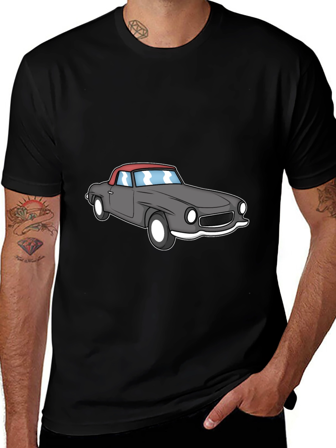 Variant 13 of Classic Car Graphic Tee - Black