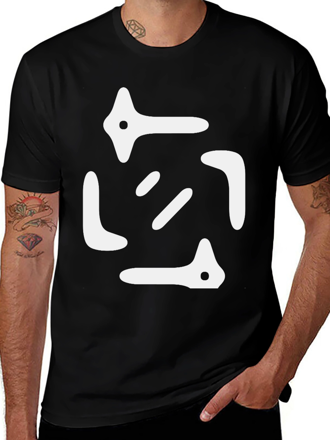 Variant 24 of Abstract Graphic Print Black T-Shirt