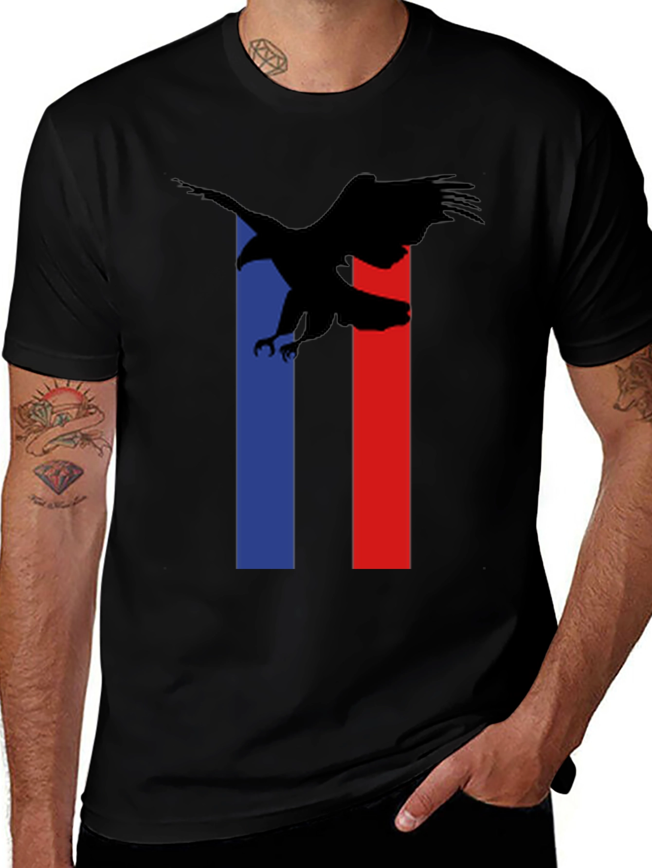 Black Eagle Graphic Tee - Black Crew Neck main image