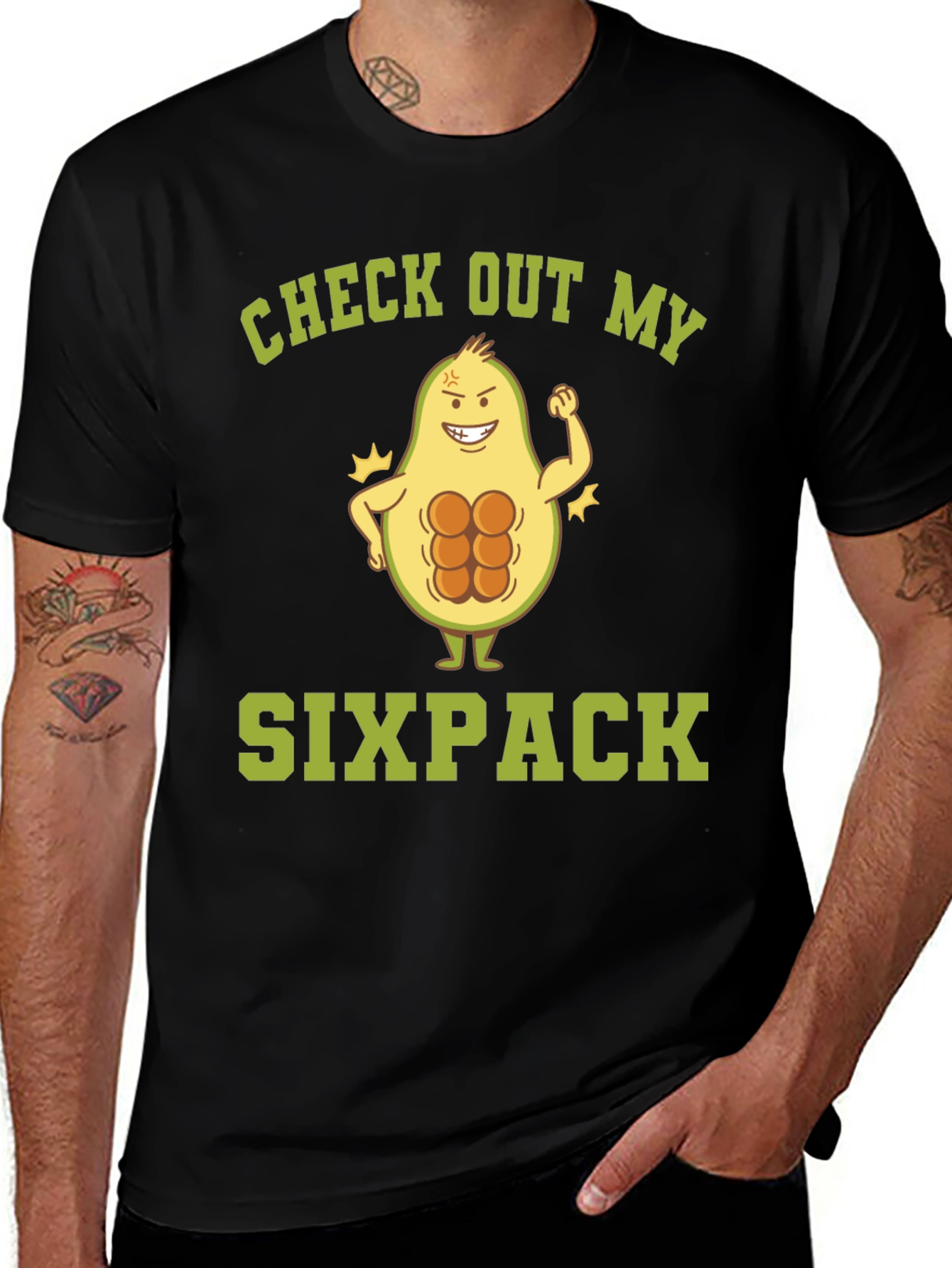 Variant 27 of Avocado Six Pack T-Shirt - Funny Gym Tee