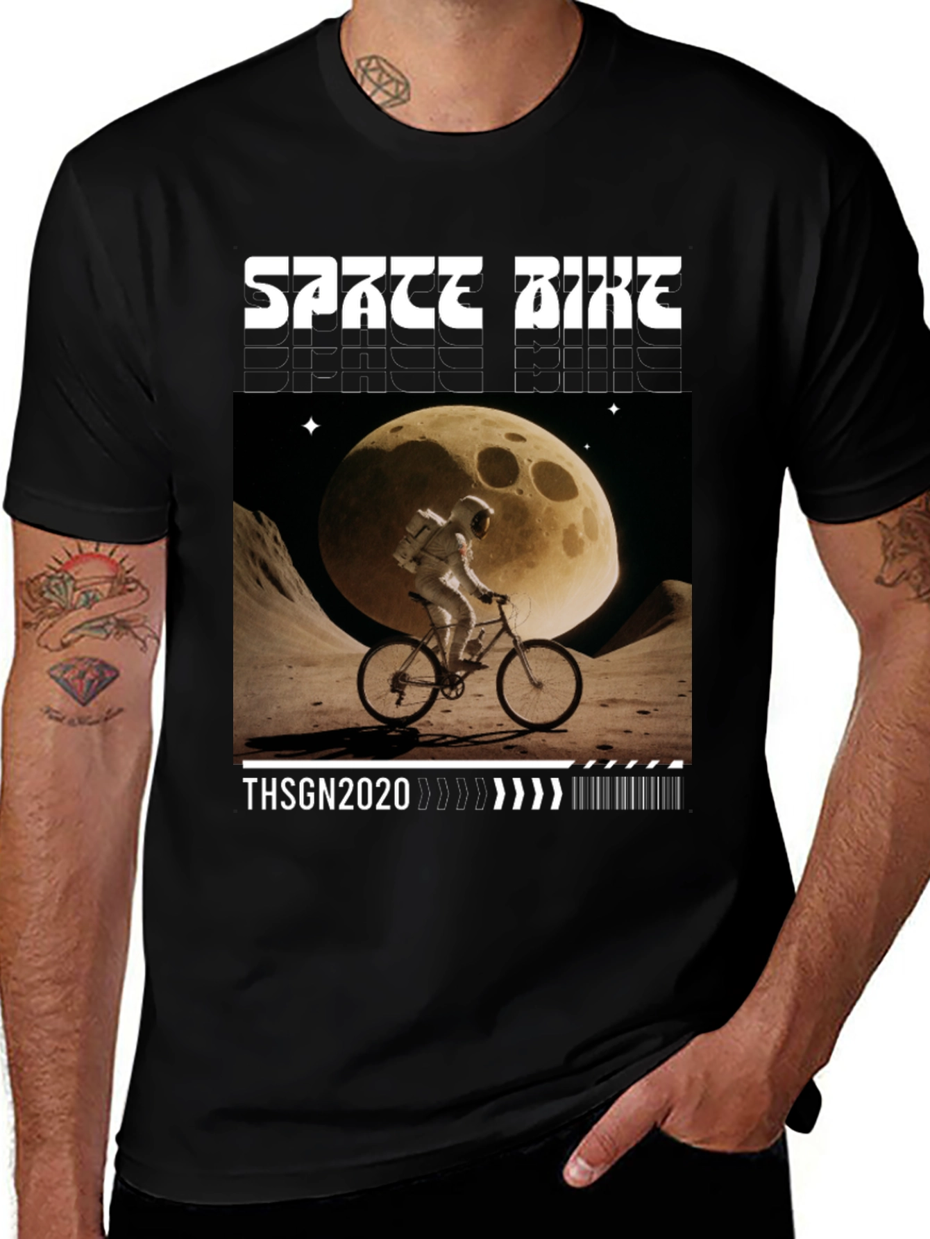 Space Bike T-Shirt - Lunar Adventure Graphic Tee