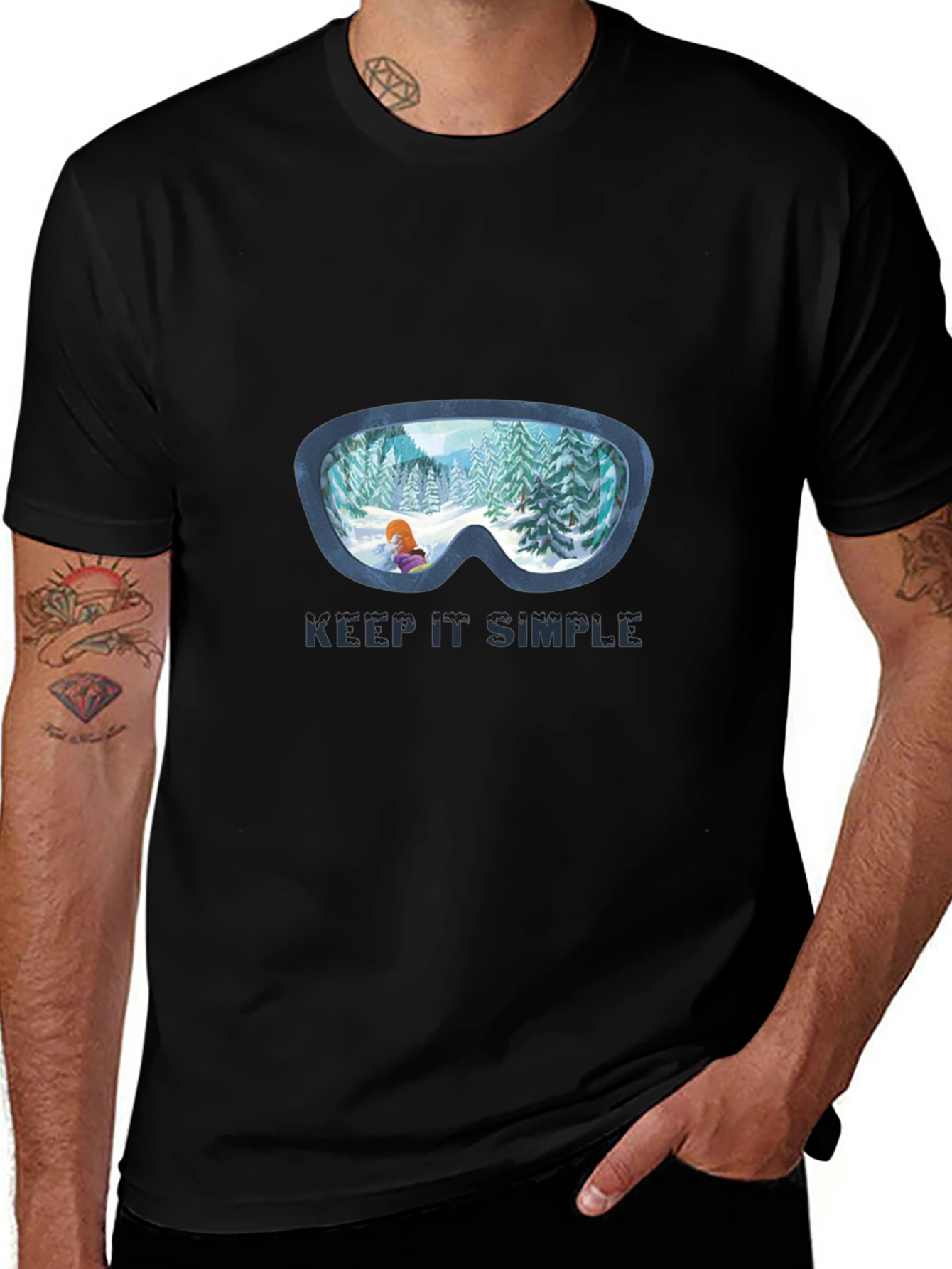 Keep It Simple Winter Ski Goggles T-Shirt