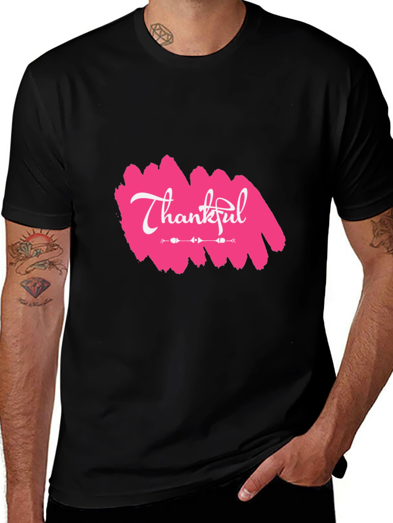 Variant 16 of Thankful Graphic Tee - Stylish & Comfortable Black T-Shirt