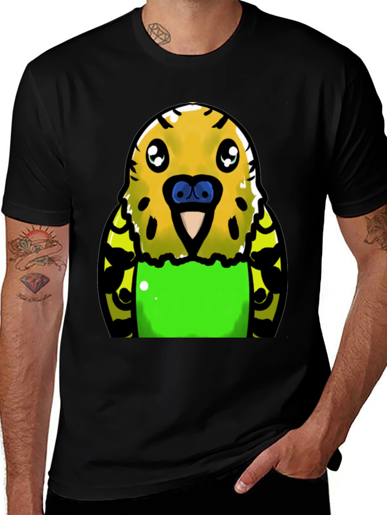 Variant 2 of Budgie Cartoon Graphic T-Shirt