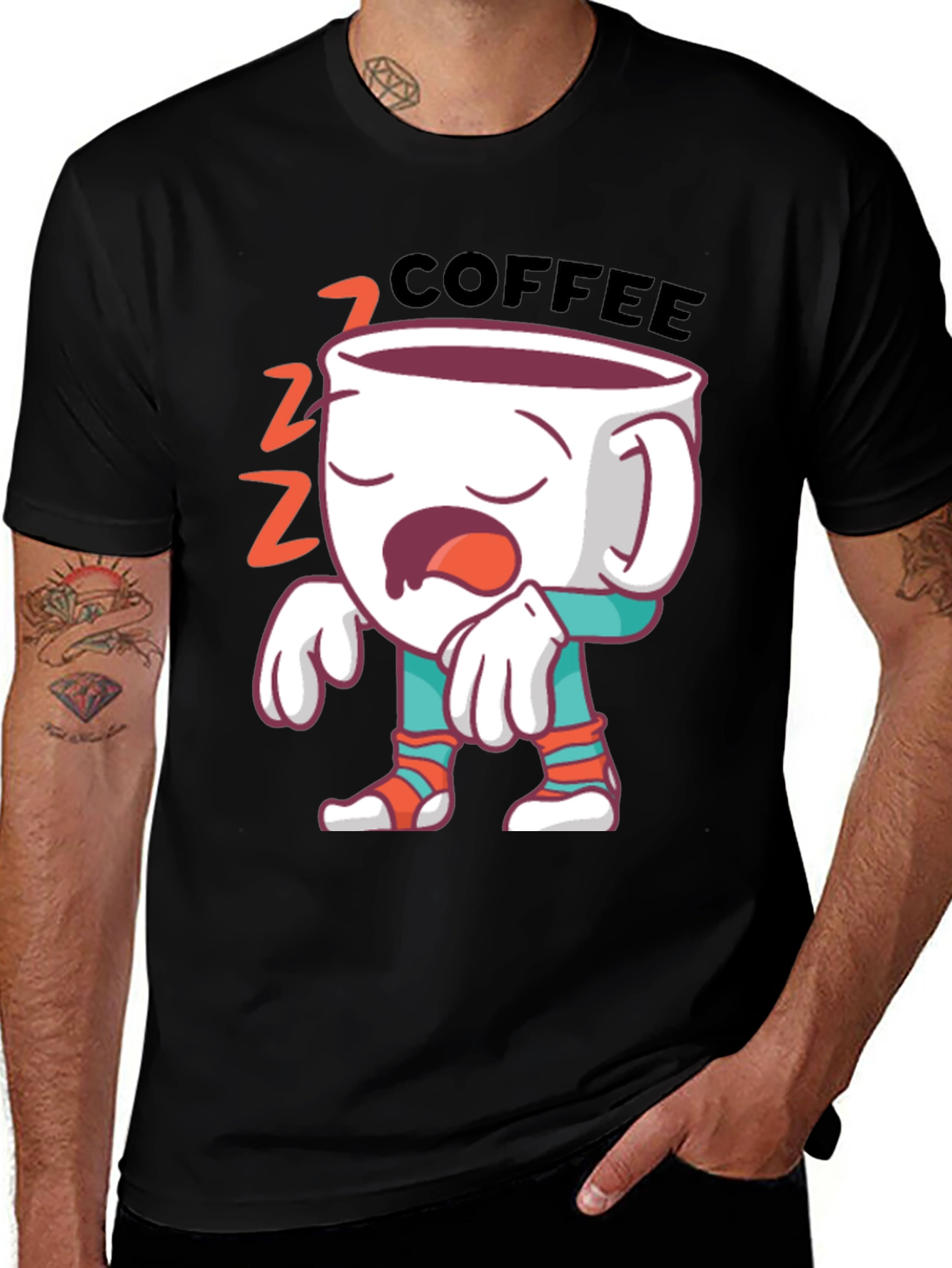 Variant 8 of Funny Sleepy Coffee T-Shirt - Wake Up Call Tee