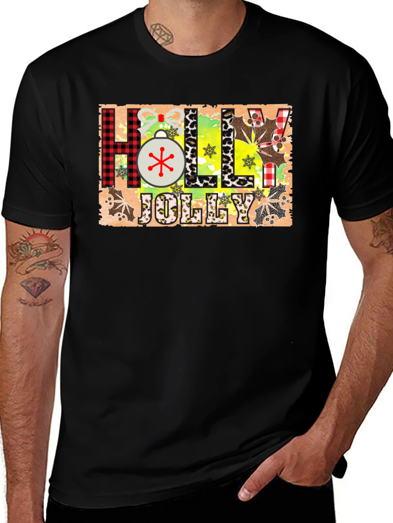 Festive Holly Jolly Christmas Graphic Tee