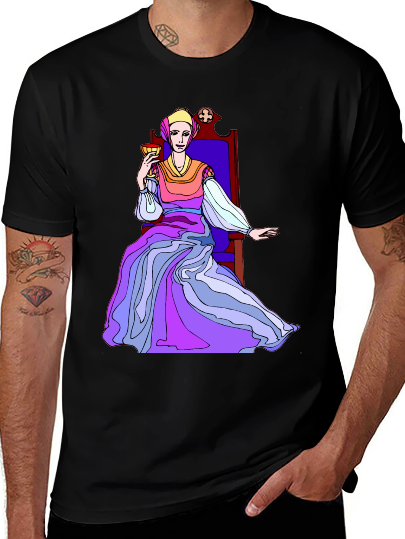 Variant 10 of Queen of Cups Tarot Card T-Shirt