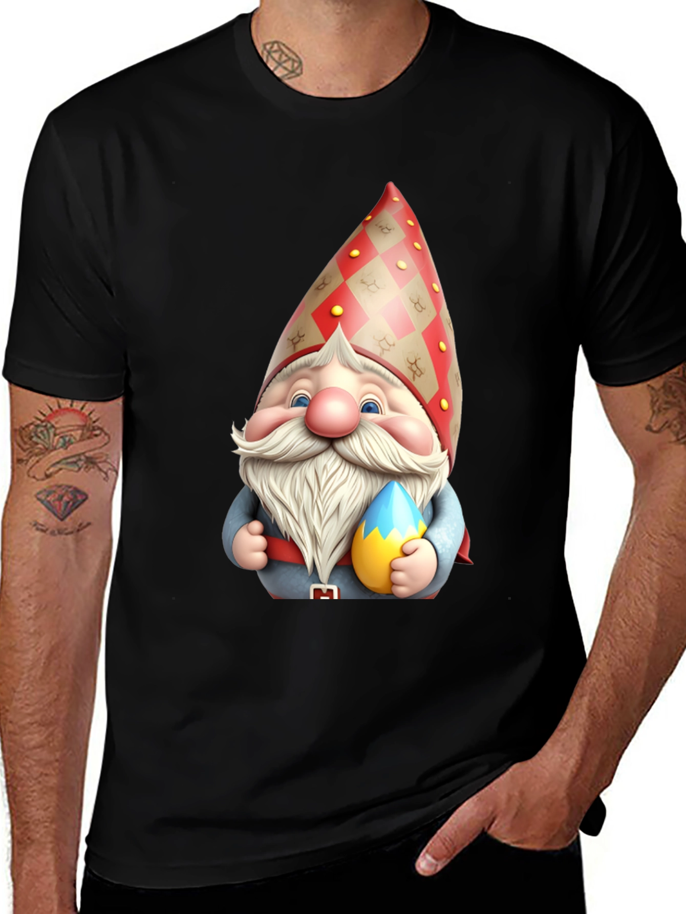 Variant 30 of Festive Gnome T-Shirt: Easter Egg Design