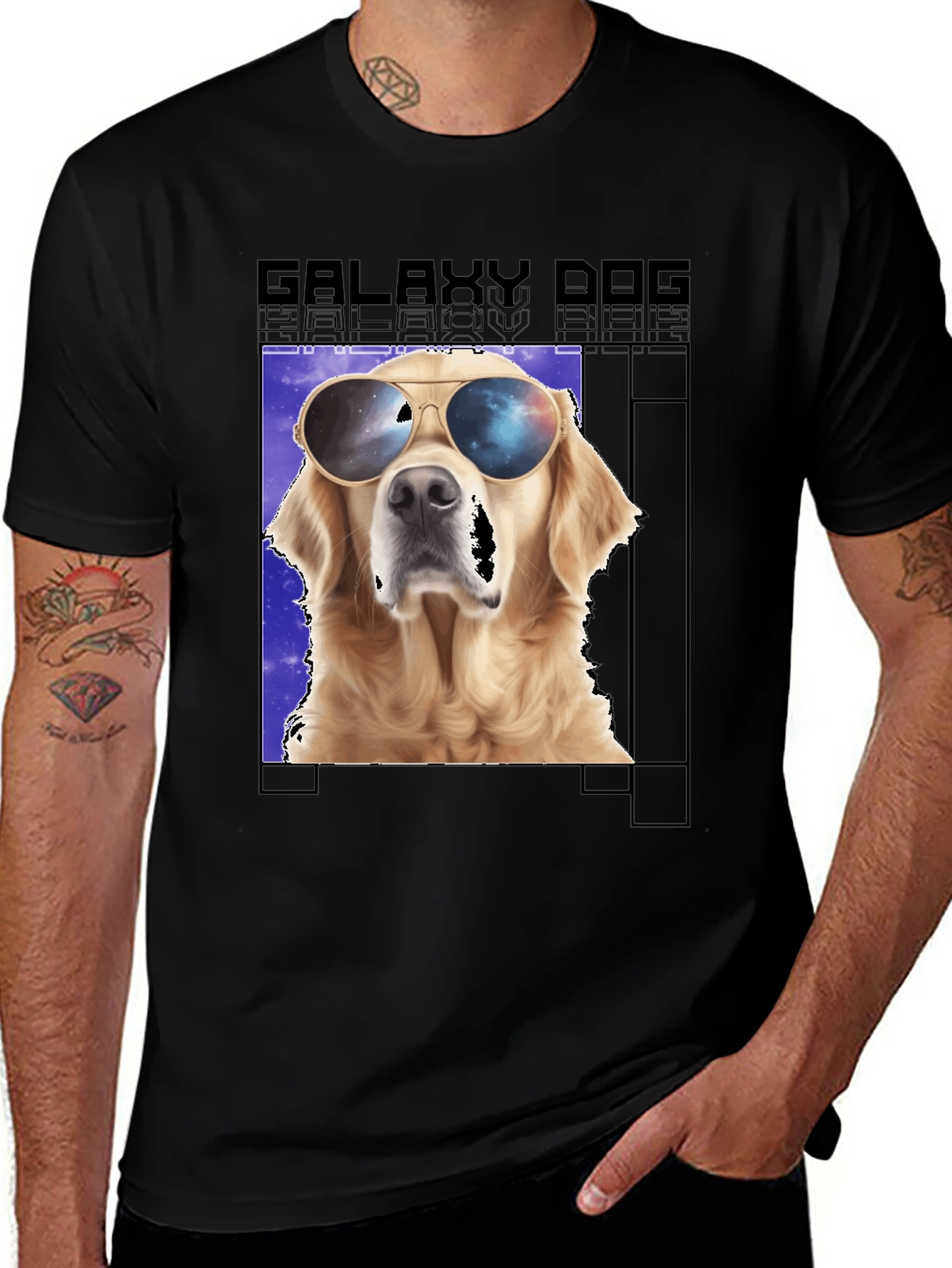 Variant 16 of Galaxy Dog Graphic T-Shirt Cool Pet Tee