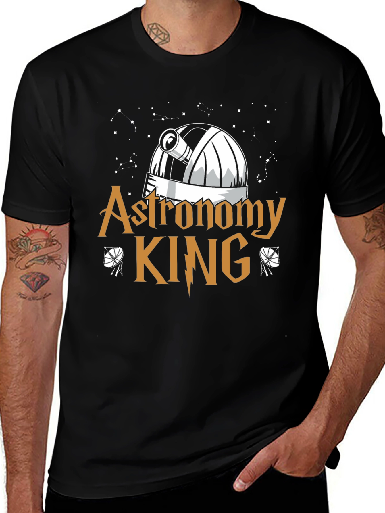 Variant 4 of Astronomy King Black T-Shirt