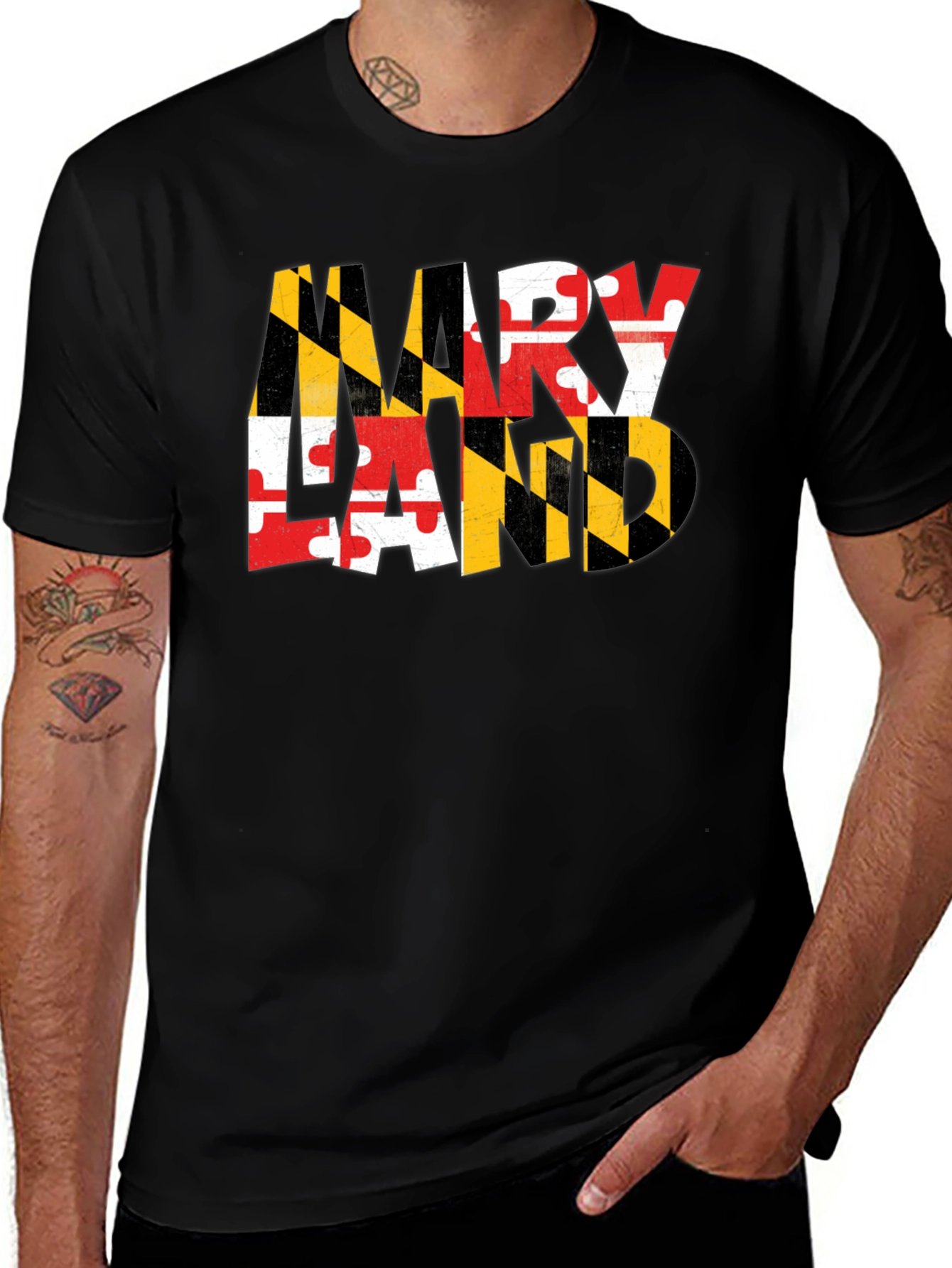Maryland Flag Graphic Tee - Black