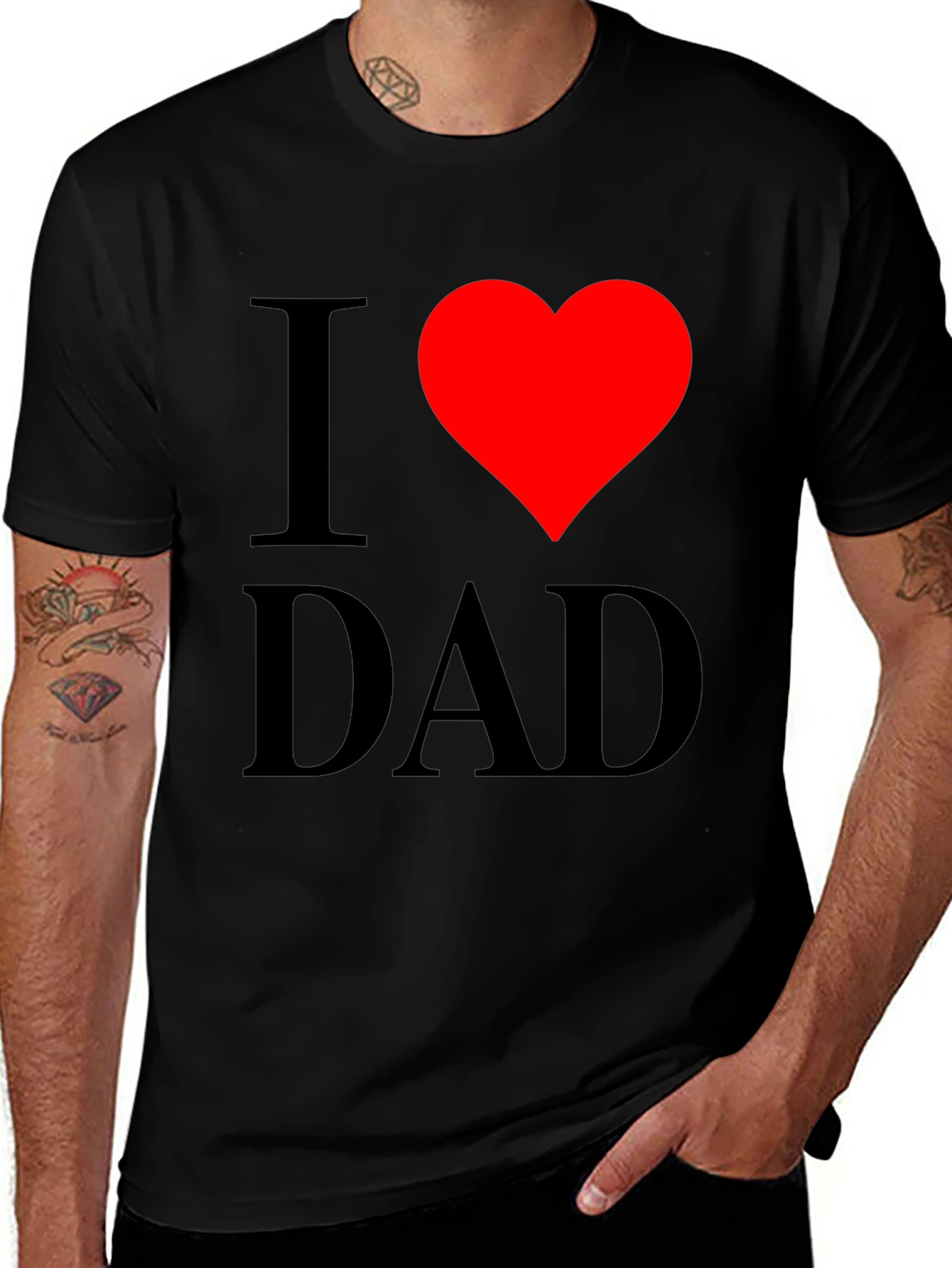 I Heart Dad Black T-Shirt