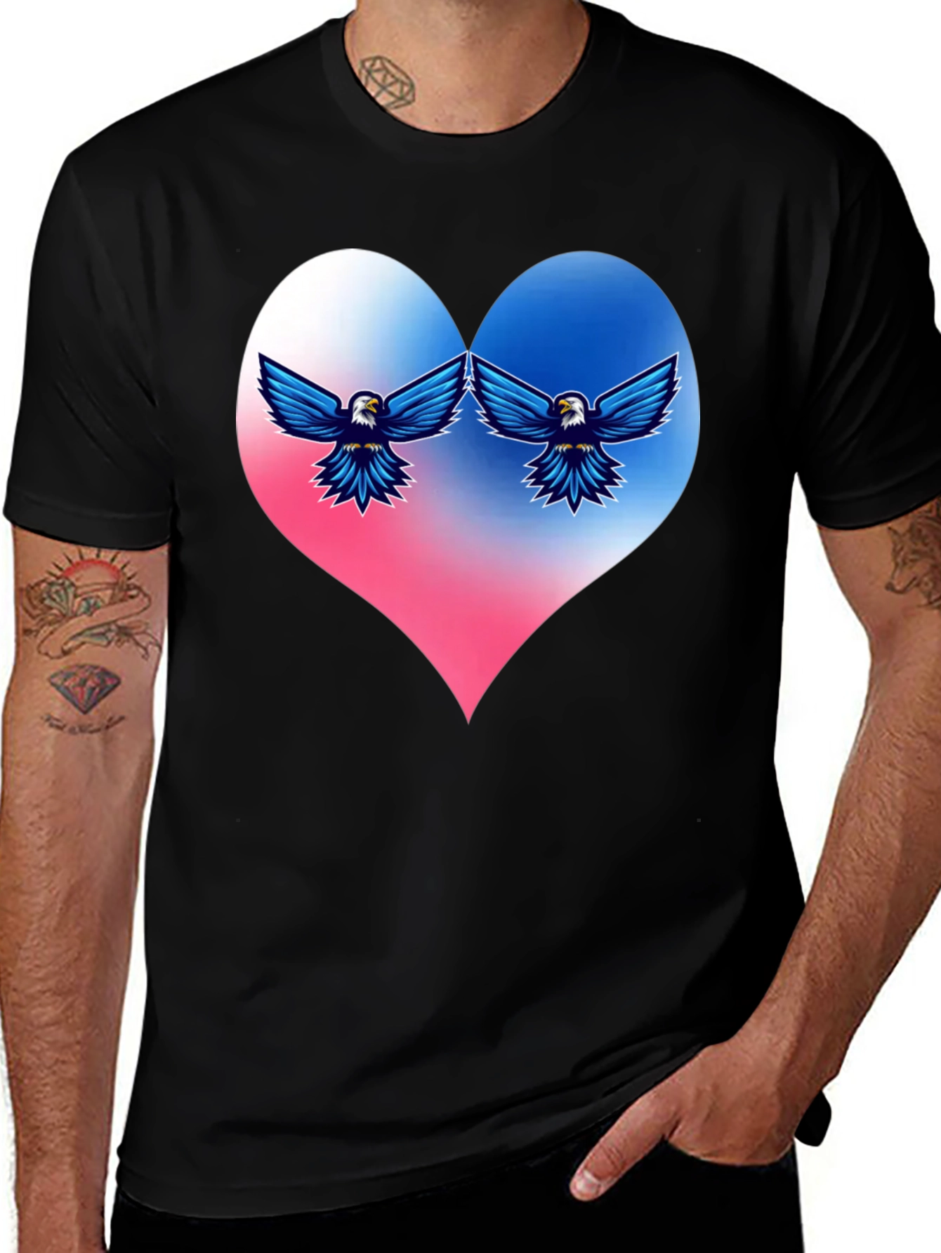 Variant 28 of Patriotic Eagle Heart T-Shirt