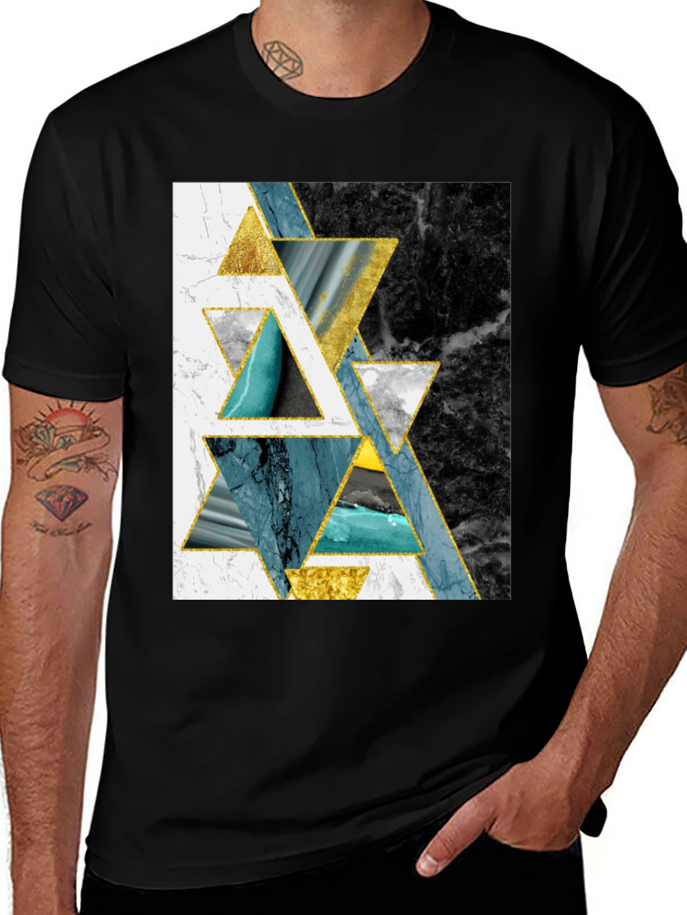 Variant 16 of Abstract Geometric Triangle T-Shirt
