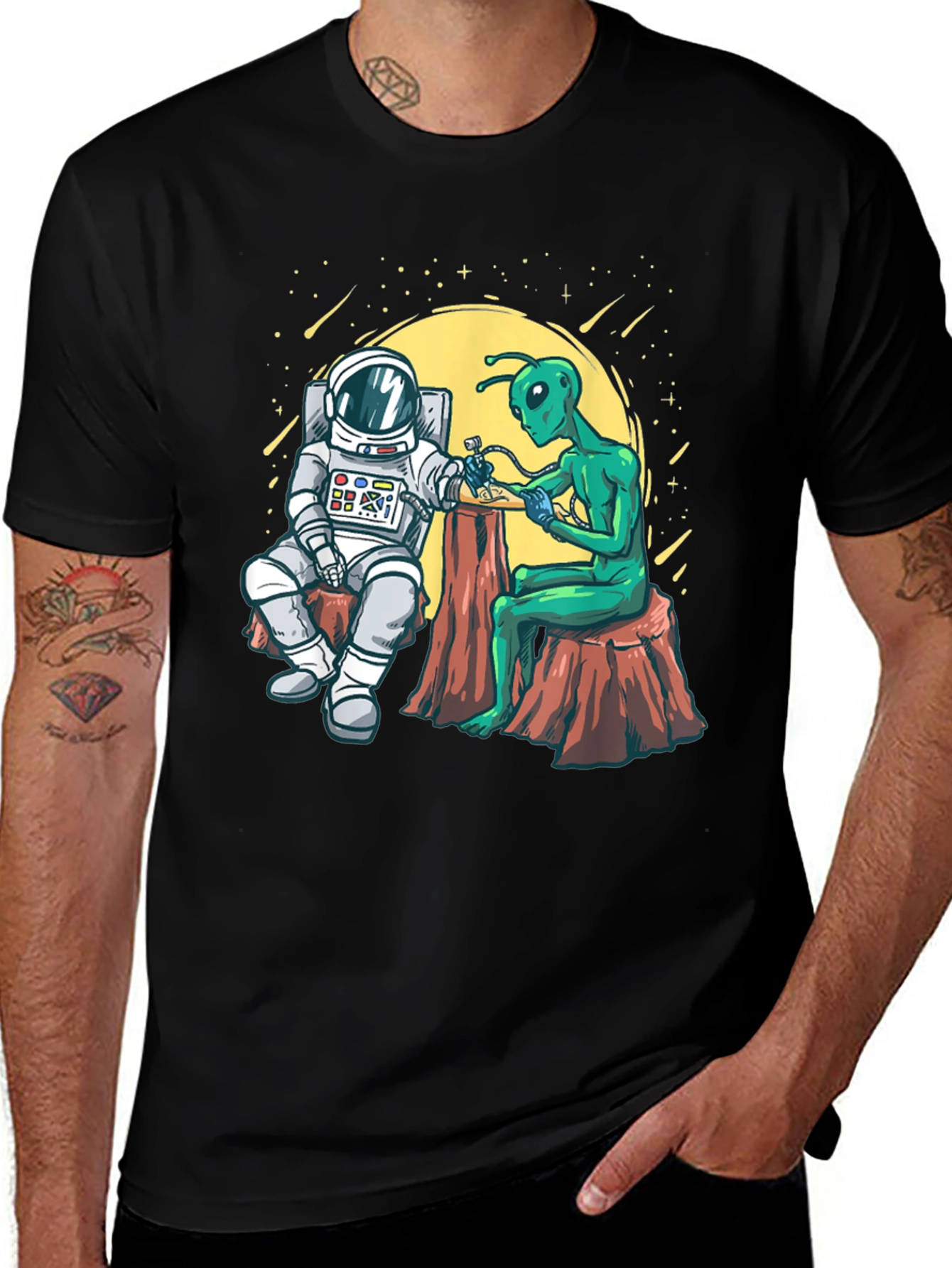Variant 27 of Astronaut Alien Tattoo T-Shirt