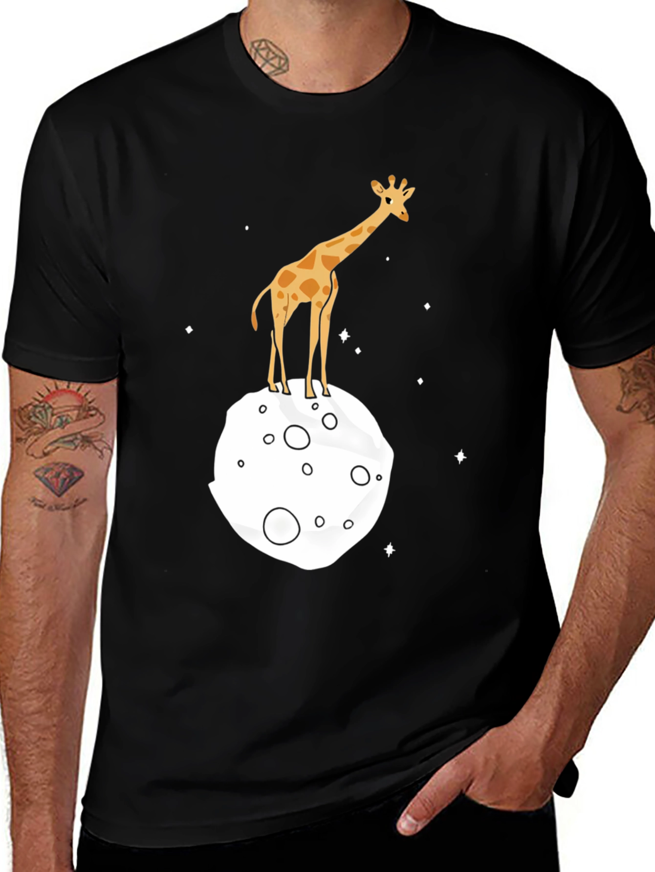 Variant 18 of Giraffe on the Moon Graphic Tee