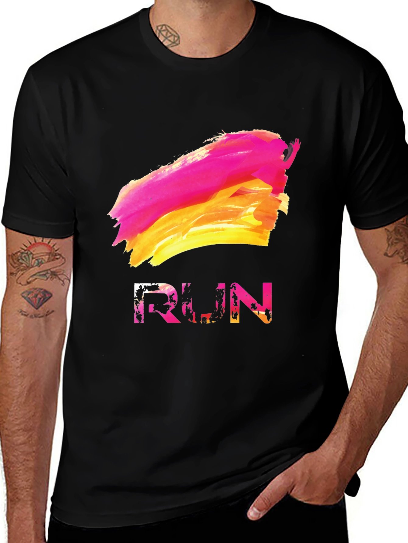 Variant 29 of Abstract RUN Graphic Tee - Stylish & Unique