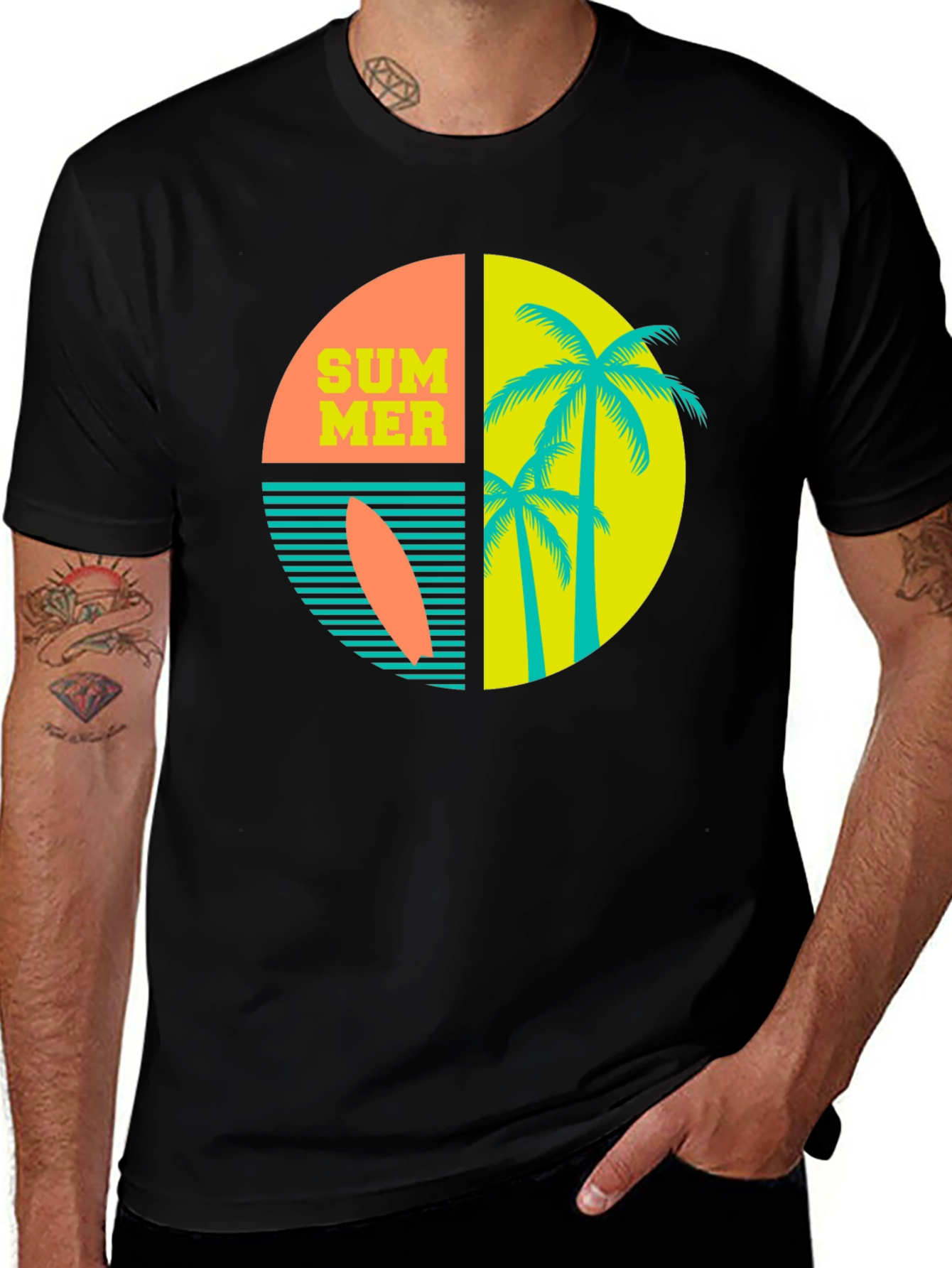Variant 15 of Summer Vibes Black Graphic Tee