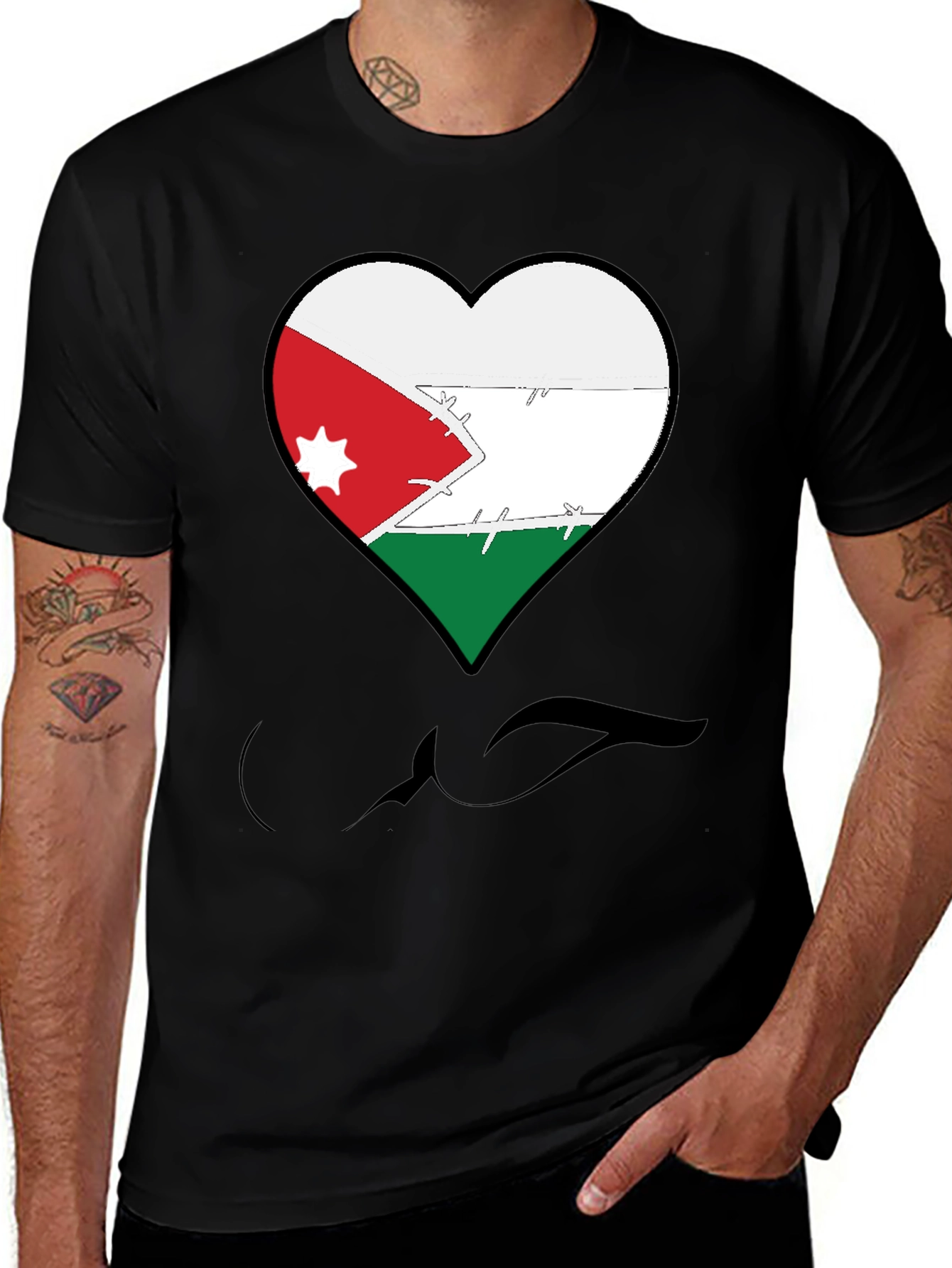 Jordanian Heart Flag T-Shirt