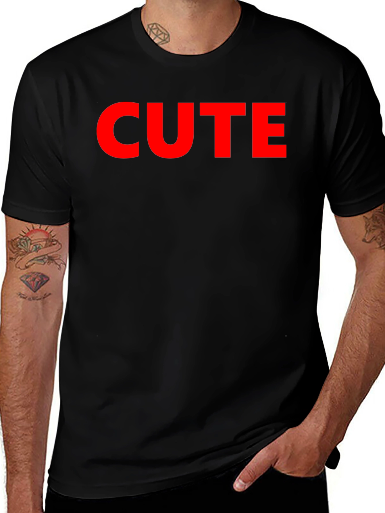 Variant 29 of Cute Graphic Tee - Black Cotton T-Shirt